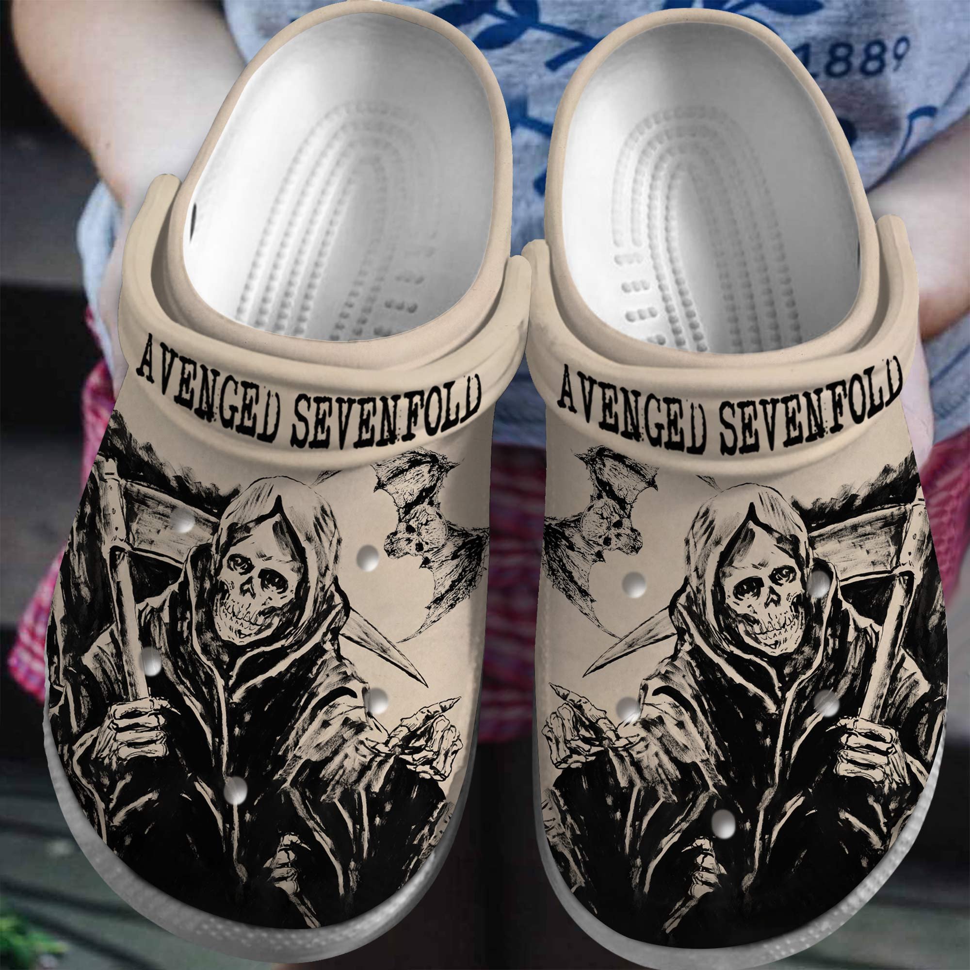 Footwearmerch Avenged Sevenfold Music Band Crocs Crocband Clogs Shoes Comfortable For Men Women and Kids
