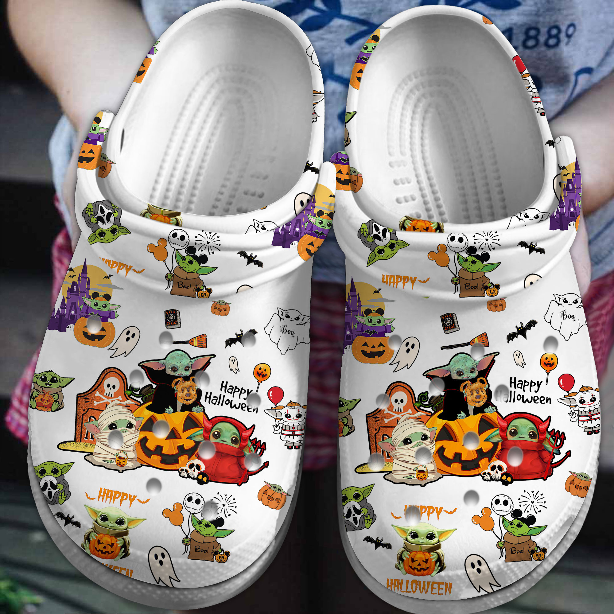 Footwearmerch Baby Yoda Movie Crocs Crocband Clogs Shoes Comfortable For Men Women and Kids