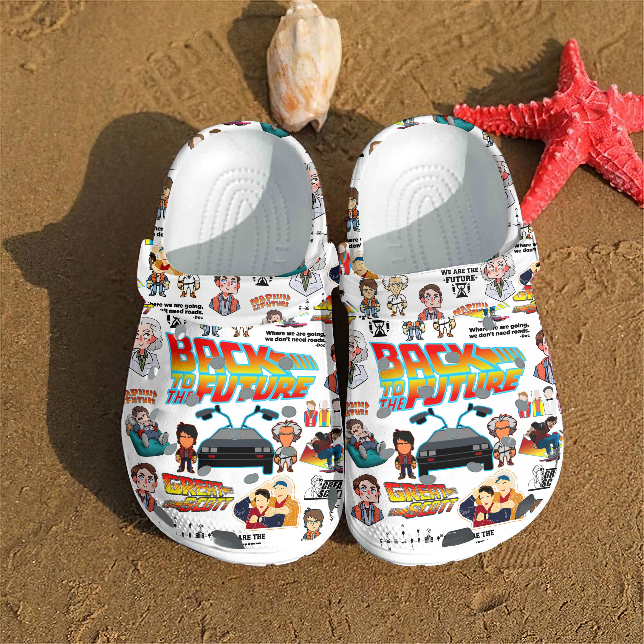 Footwearmerch Back To The Future Movie Crocs Crocband Clogs Shoes Comfortable For Men Women and Kids