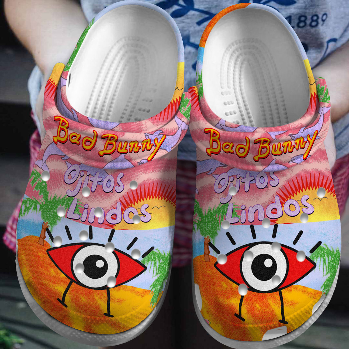 Footwearmerch Bad Bunny Music Crocs Crocband Clogs Shoes Comfortable For Men Women and Kids
