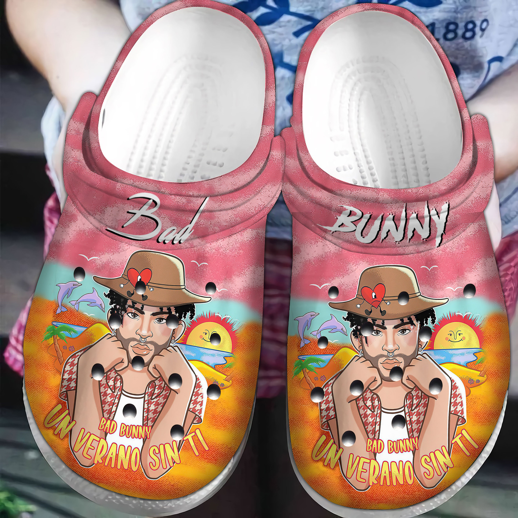 Footwearmerch Bad Bunny Music Crocs Crocband Clogs Shoes Comfortable For Men Women and Kids
