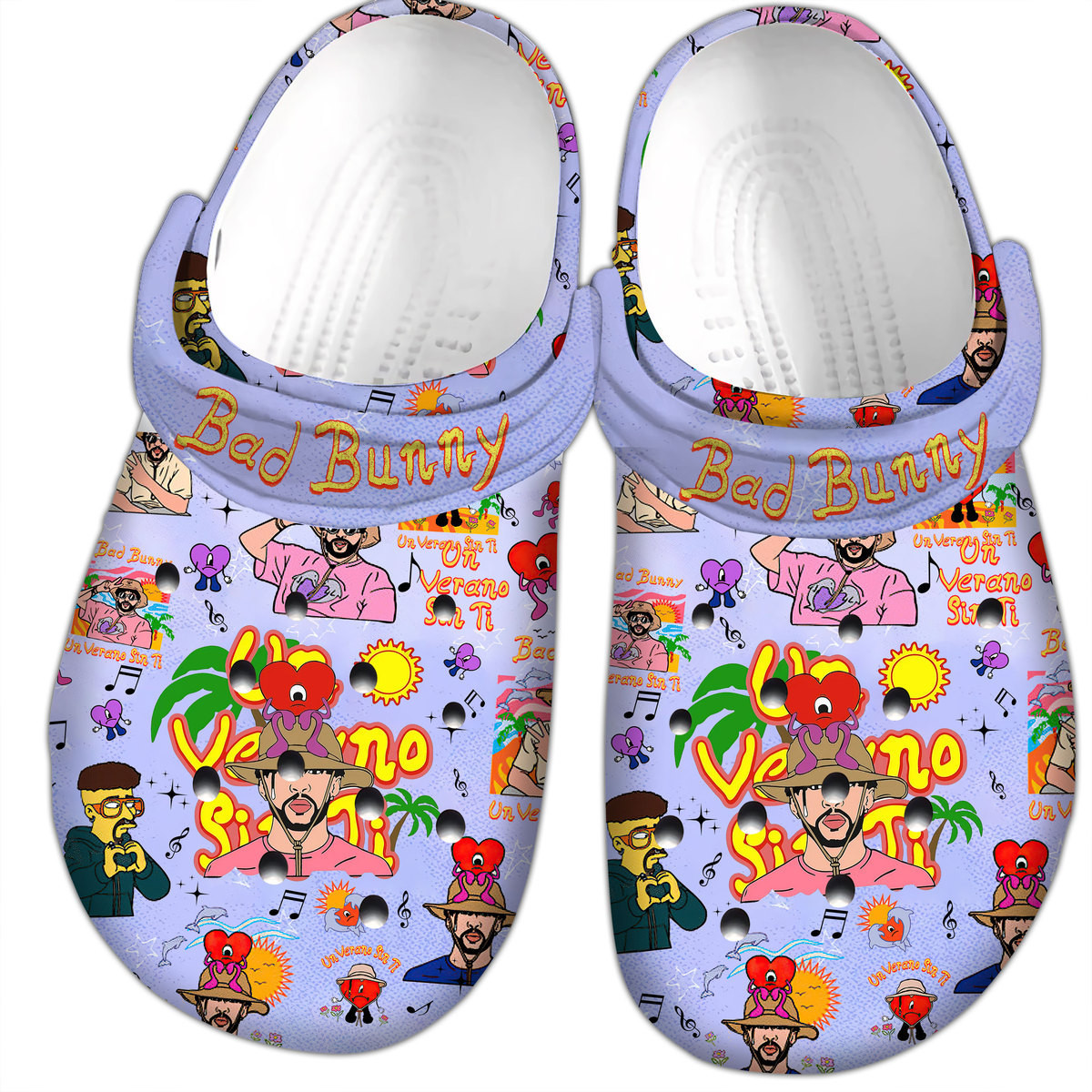 Footwearmerch Bad Bunny Music Crocs Crocband Clogs Shoes Comfortable For Men Women and Kids