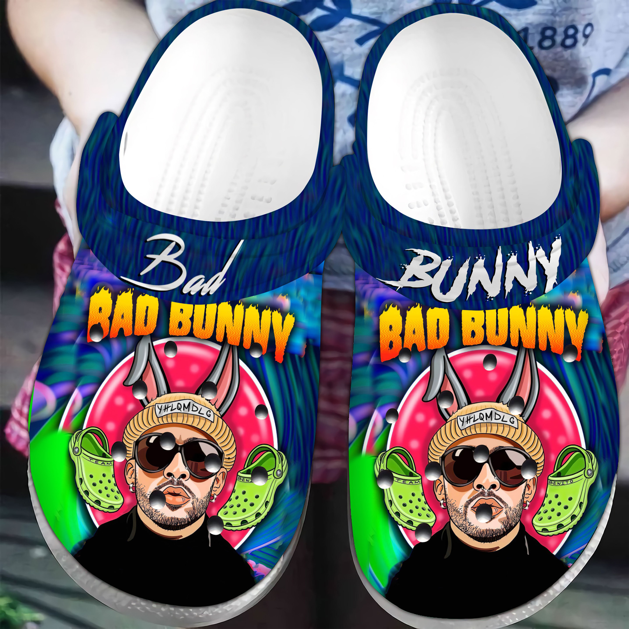 Footwearmerch Bad Bunny Music Crocs Crocband Clogs Shoes Comfortable For Men Women and Kids