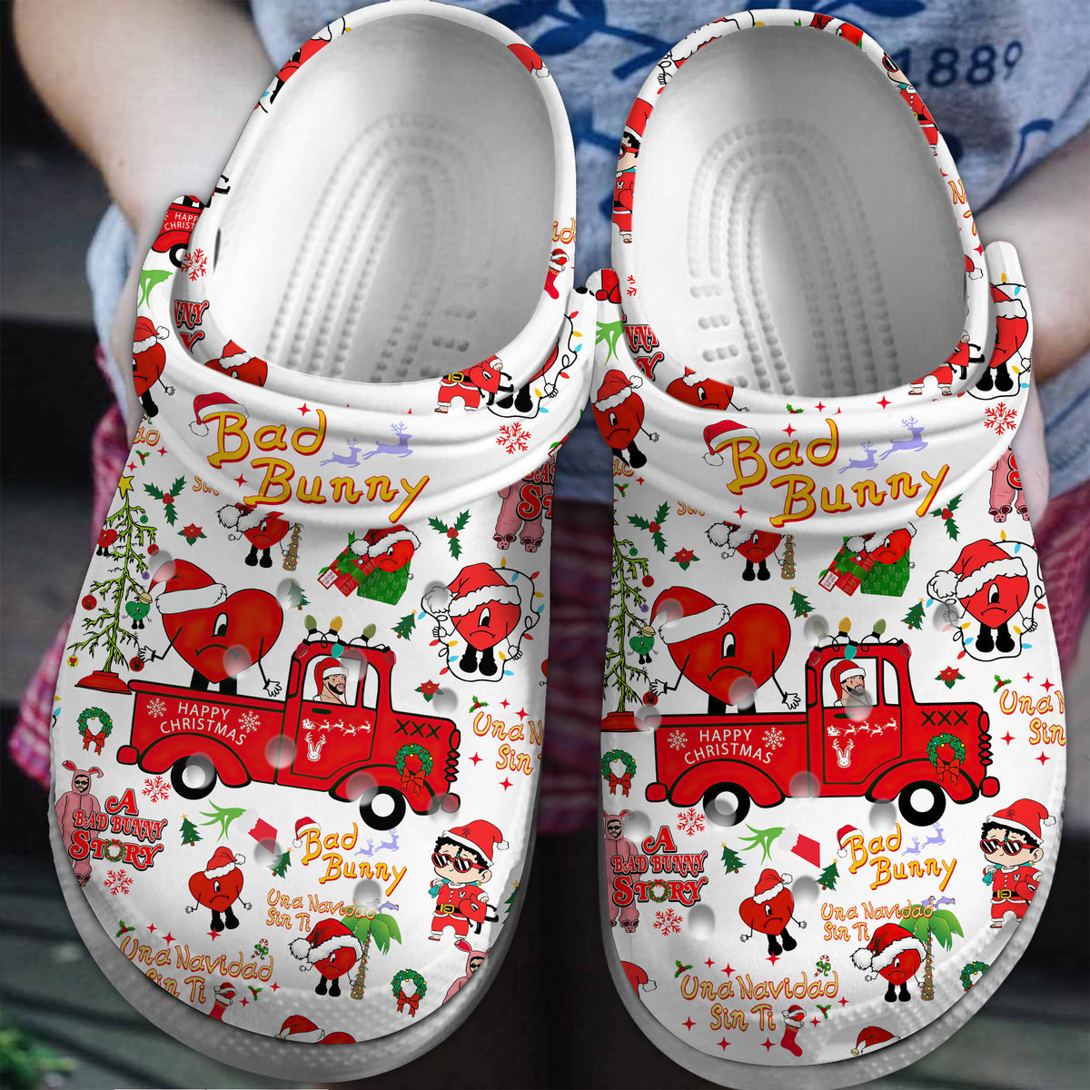 Footwearmerch Bad Bunny Music Crocs Crocband Clogs Shoes Comfortable For Men Women and Kids