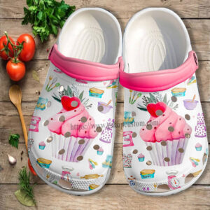 Footwearmerch Baking Mom Pink Shoes Gift Chef Grandma - Kitchen Cake Baking Shoes Croc Clogs Mother Day Gift