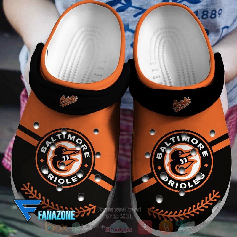 Footwearmerch Baltimore Orioles Black-Orange MLB Sport Crocs Clogs Crocband Shoes Comfortable For Men Women and Kids