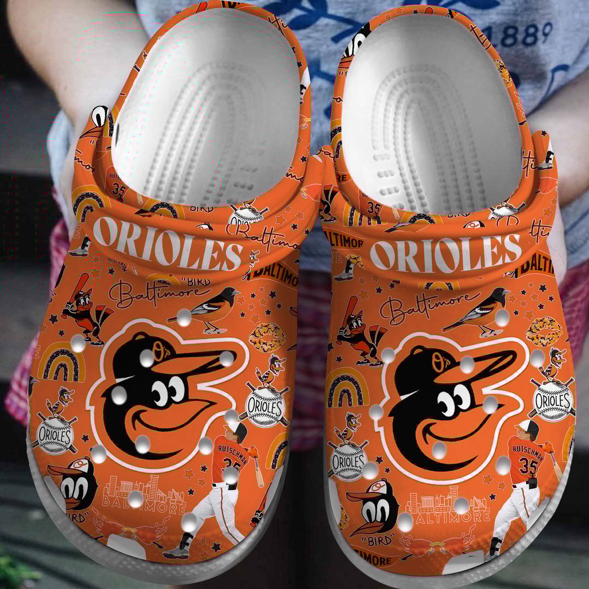 Footwearmerch Baltimore Orioles MLB Sport Crocs Crocband Clogs Shoes Comfortable For Men Women and Kids