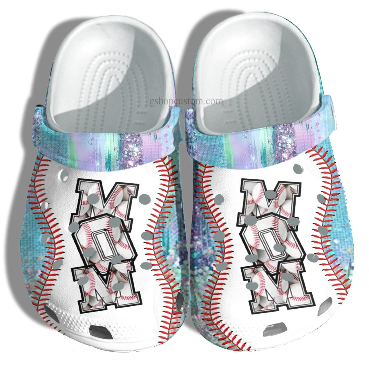 Footwearmerch Baseball Mom Hippie Twinkle Croc Shoes Gift Mama- Baseball Line Shoes Gift Mother Day