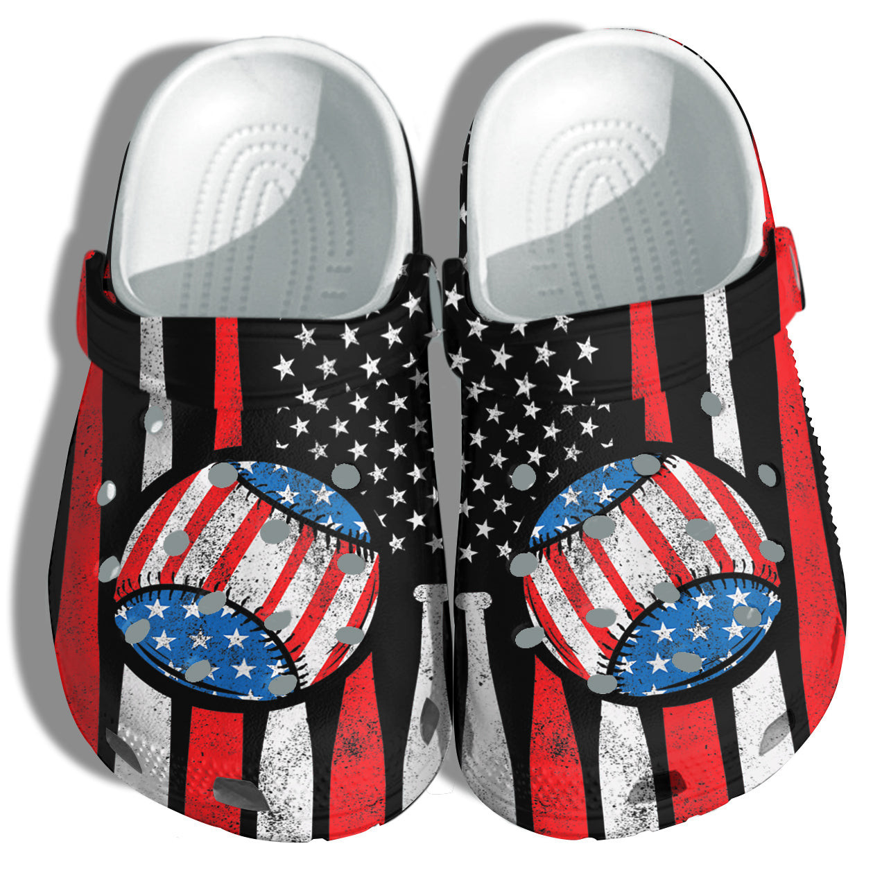 Footwearmerch Baseball Play Sport 4Th Of July Shoes Gift Men Women - Player Sport Spirit America Flag Shoes Birthday Gift