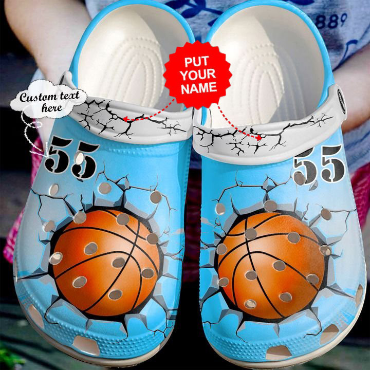 Footwearmerch Basketball - Basketball Crack Personalized Name Number Clog Shoes For Men And Women