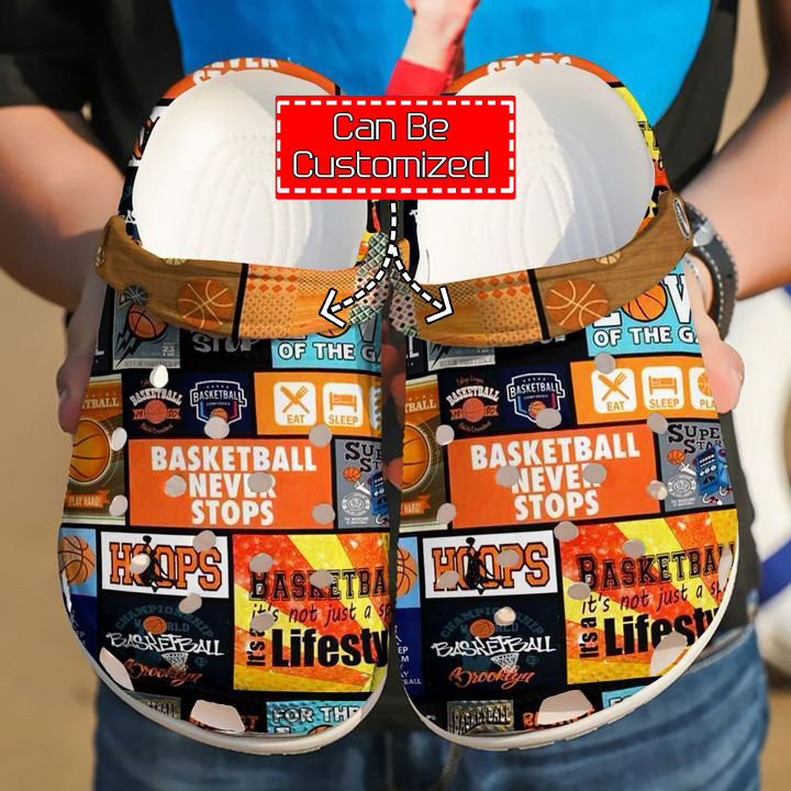 Footwearmerch Basketball - Basketball Never Stop Clog Shoes For Men And Women