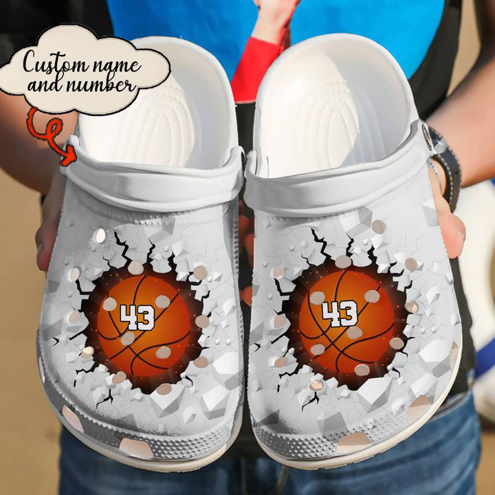 Footwearmerch Basketball - Basketball Personalized Crack Clog Shoes For Men And Women