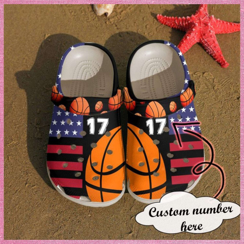 Footwearmerch Basketball Personalized American Gift For Fan Rubber clog Shoes Comfy Footwear