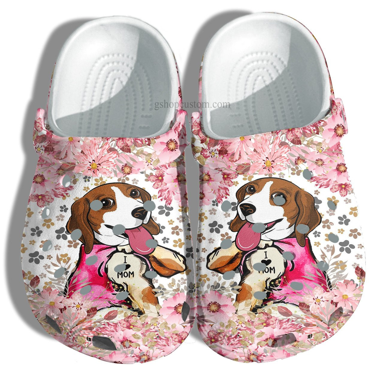 Footwearmerch Beagle Dog Tattoo Love Mom Shoes - Beagle Dogmom Shoes Croc Clogs