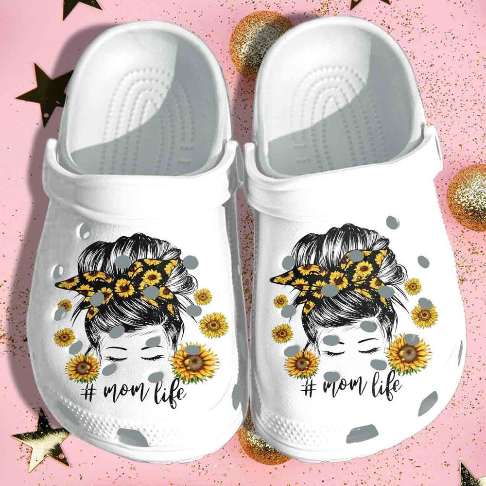 Footwearmerch Beautiful Mom In Sunflower Rubber clog Shoes Comfy Footwear