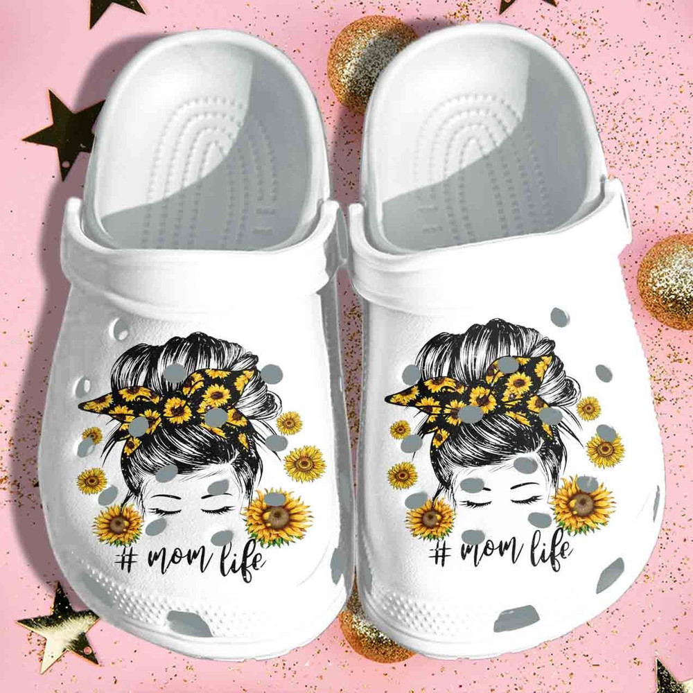 Footwearmerch Beautiful Mom In Sunflower Rubber clog Shoes Comfy Footwear