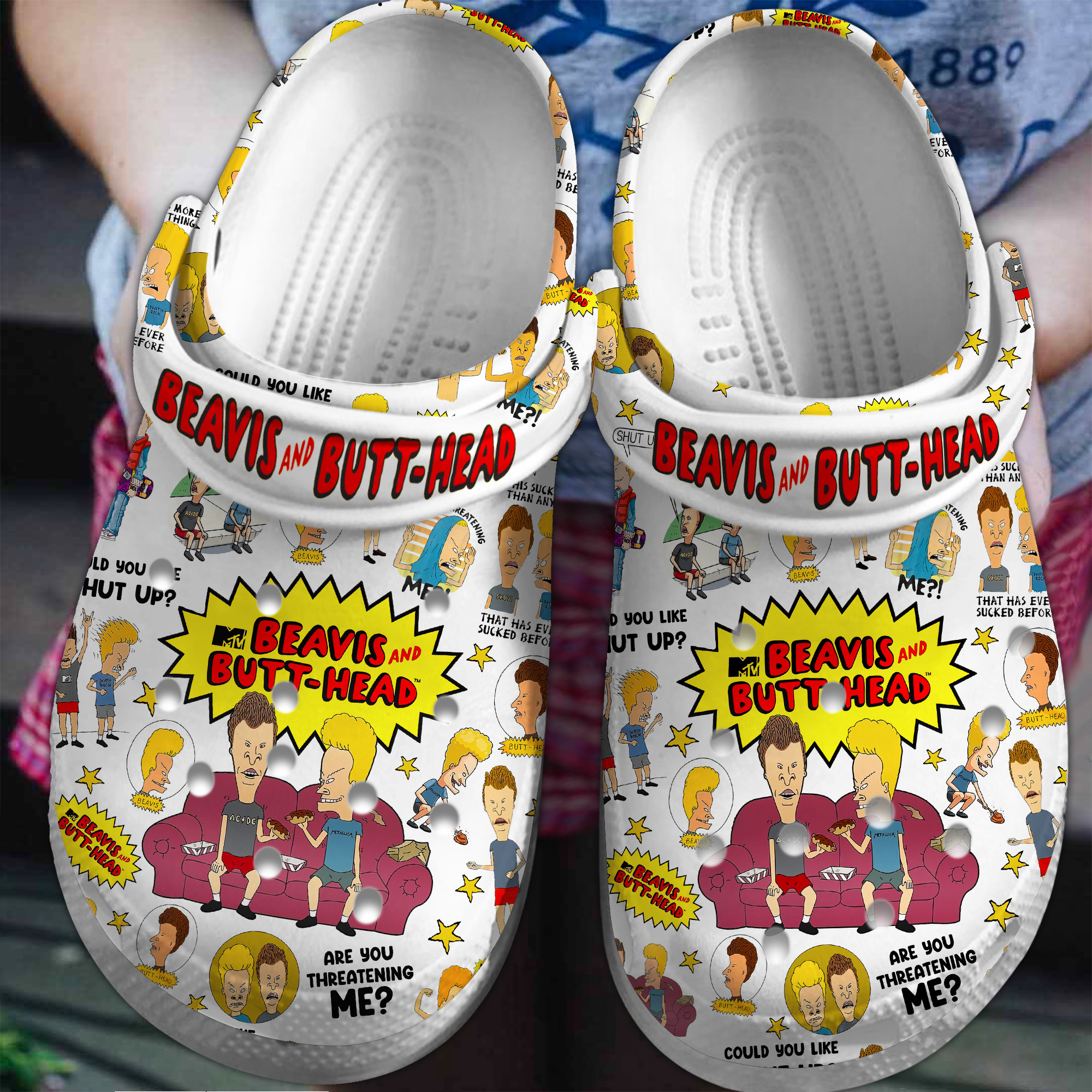 Footwearmerch Beavis And Butt Head TV Series Crocs Crocband Clogs Shoes Comfortable For Men Women and Kids