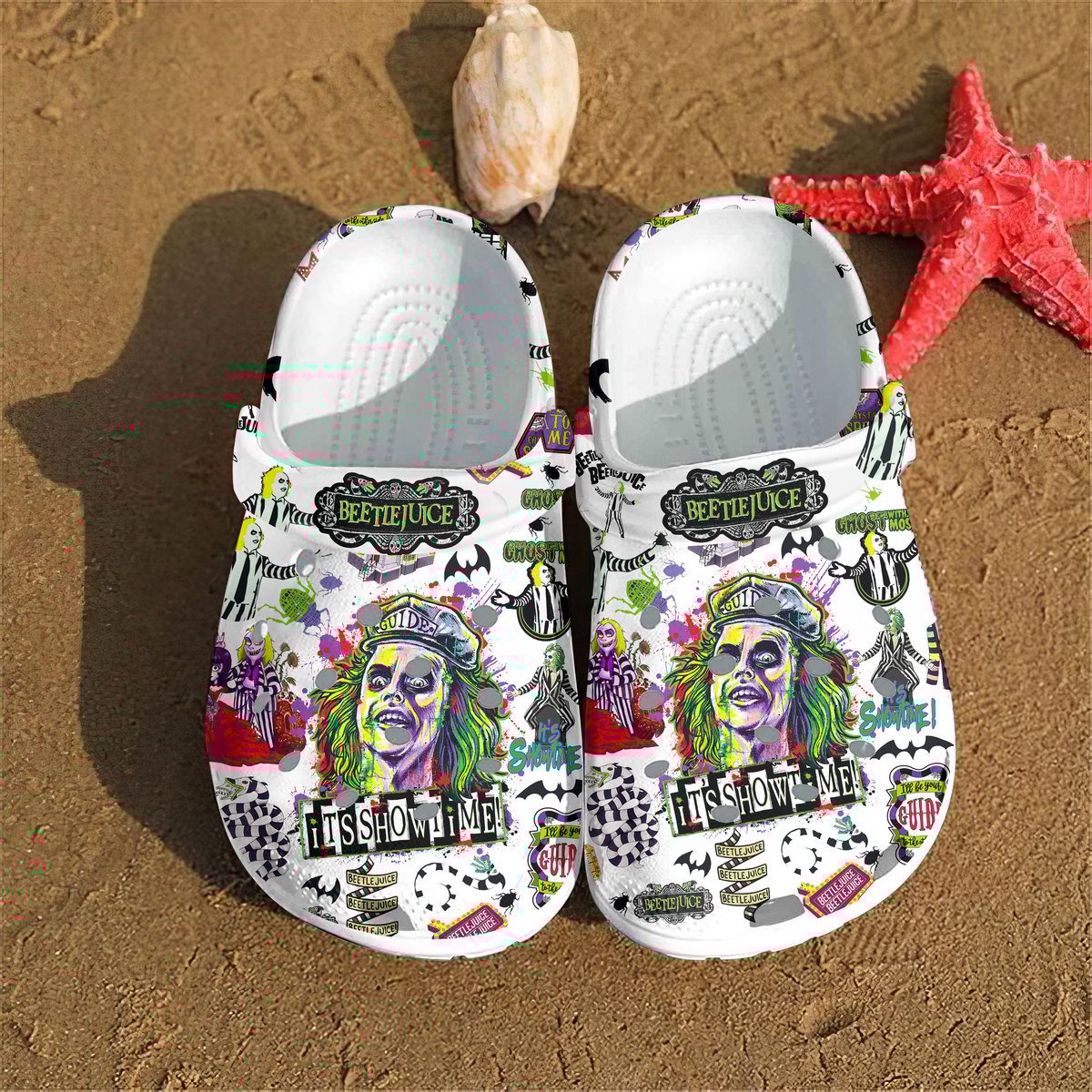 Footwearmerch Beetlejuice Movie Crocs Crocband Clogs Shoes Comfortable For Men Women and Kids