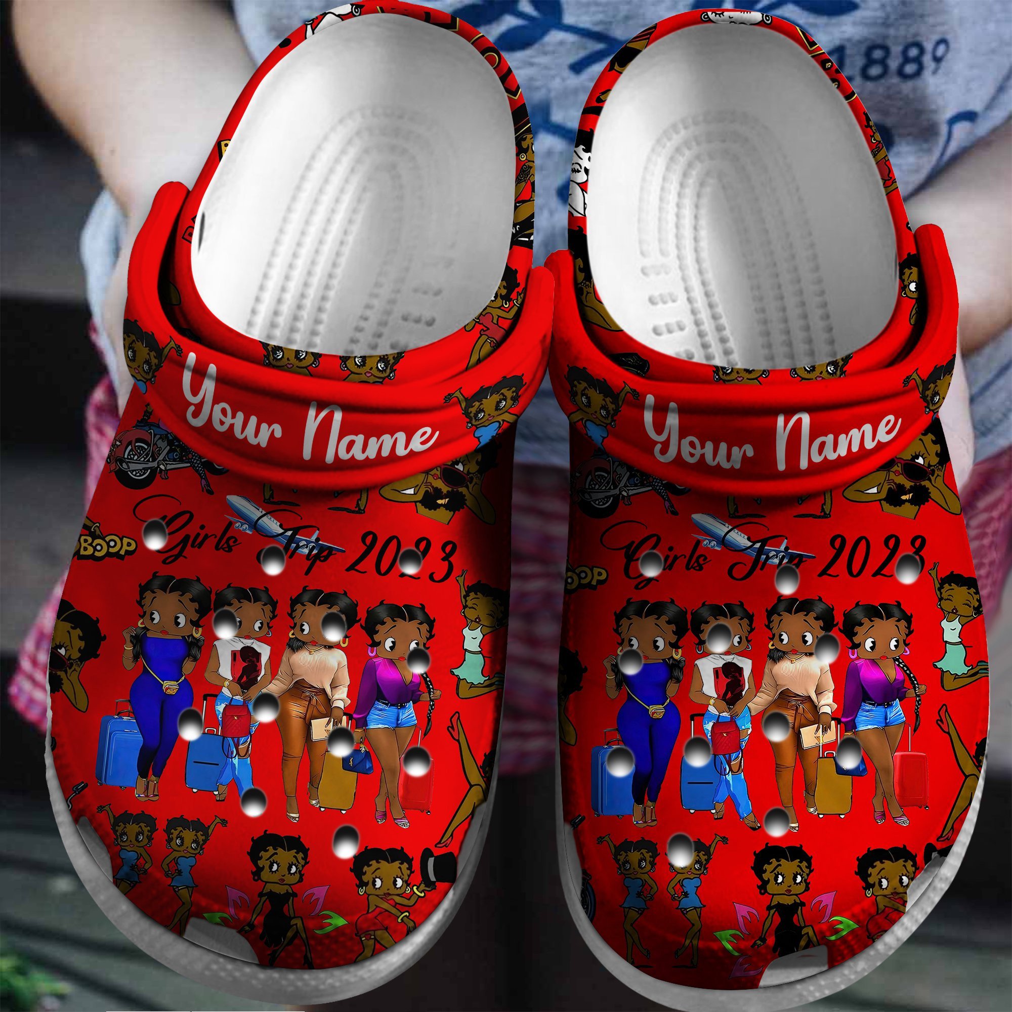 Footwearmerch Betty Boop Cartoon Crocs Crocband Clogs Shoes Comfortable For Men Women and Kids