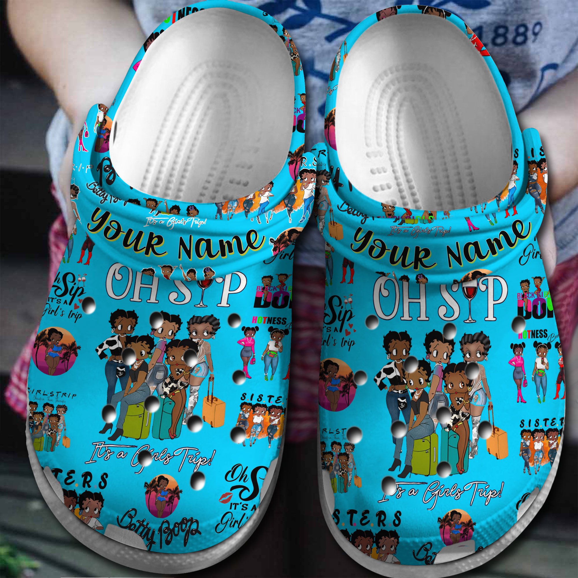 Footwearmerch Betty Boop Cartoon Crocs Crocband Clogs Shoes Comfortable For Men Women and Kids