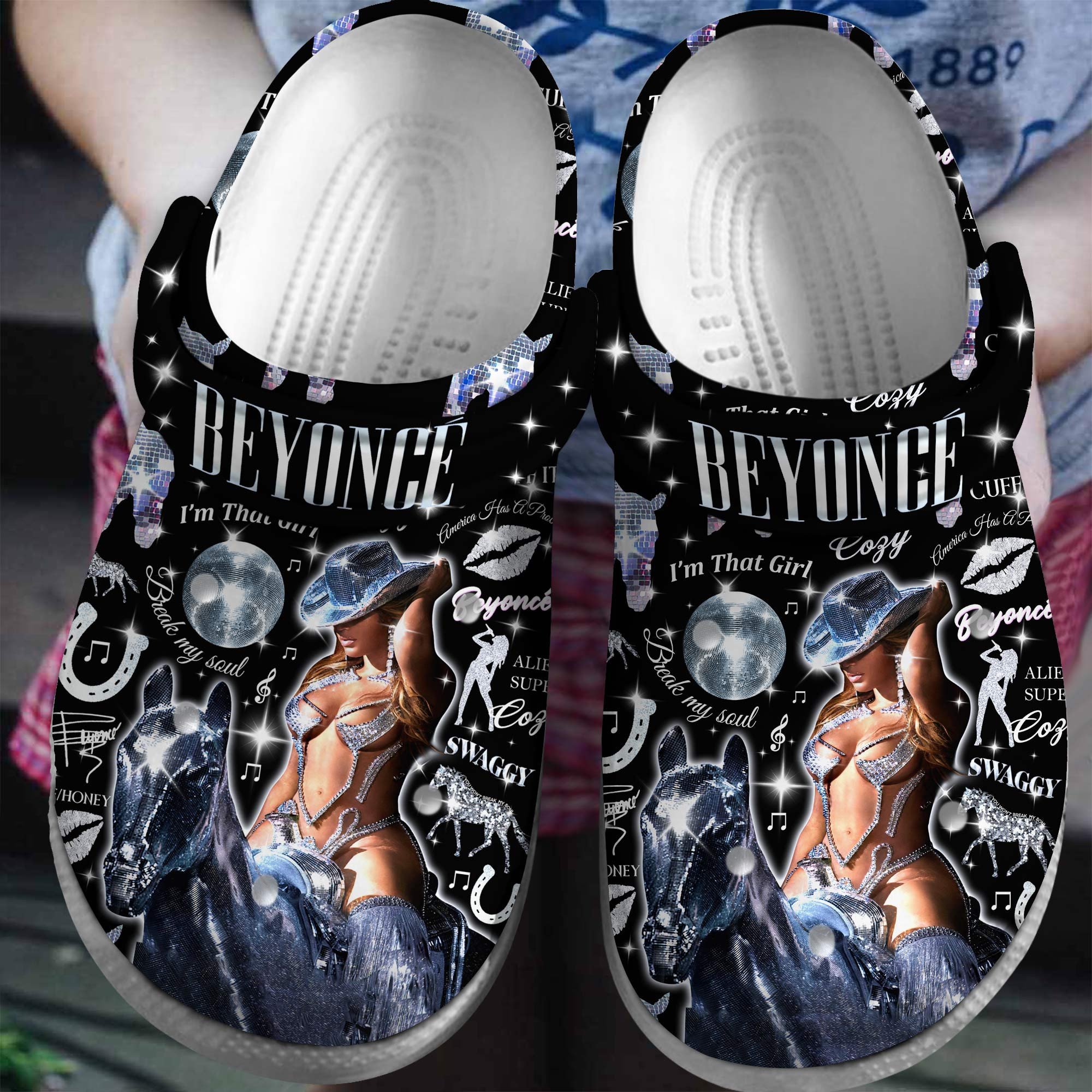 Footwearmerch Beyonce Singer Music Crocs Crocband Clogs Shoes Comfortable For Men Women and Kids