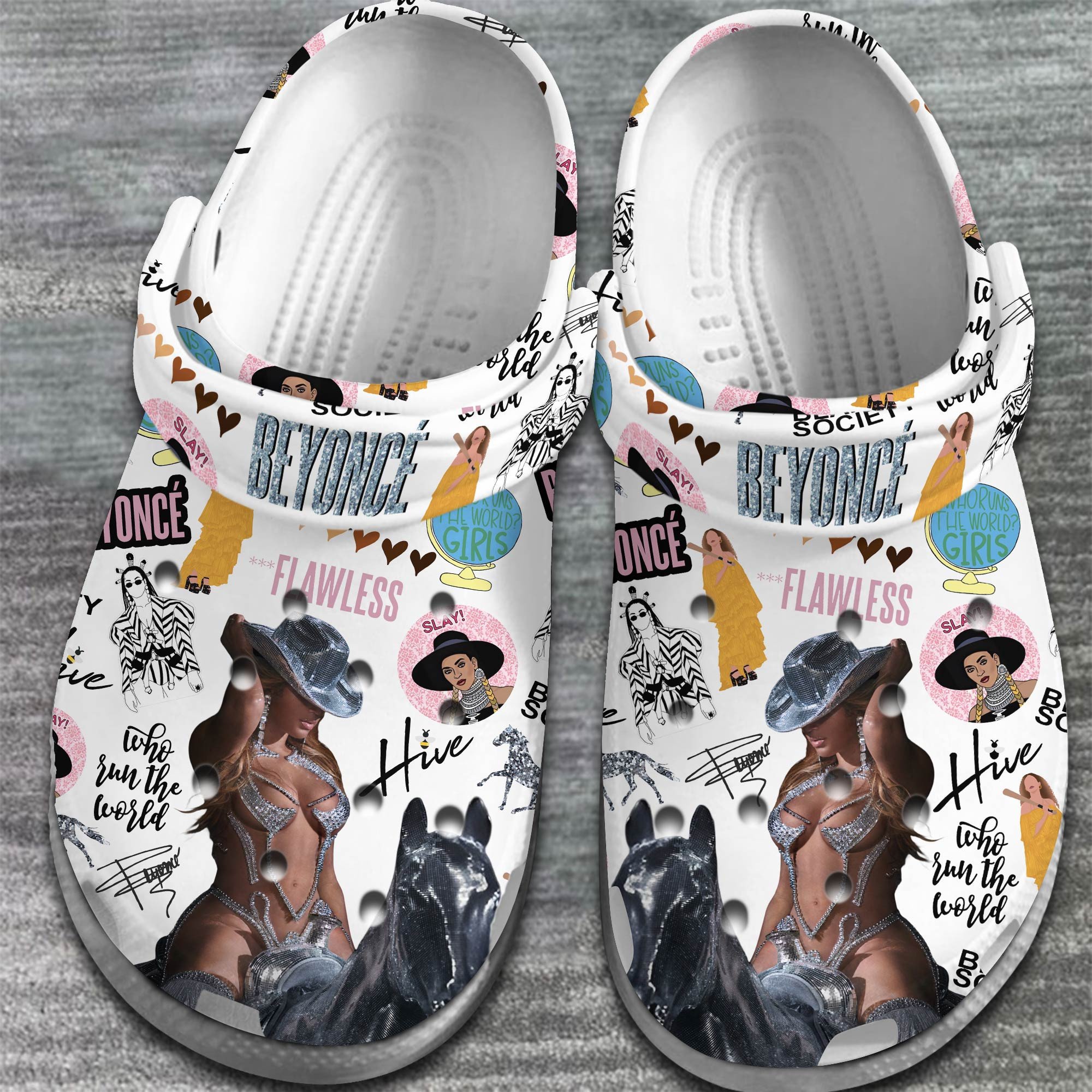 Footwearmerch Beyonce Singer Music Crocs Crocband Clogs Shoes Comfortable For Men Women and Kids