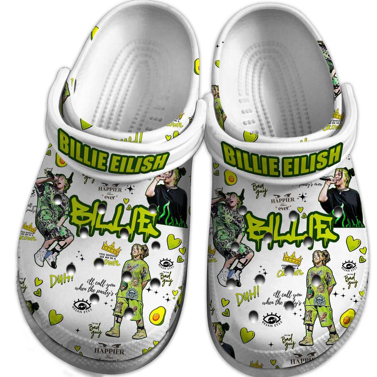 Footwearmerch Billie Eilish Music Crocs Crocband Clogs Shoes Comfortable For Men Women and Kids