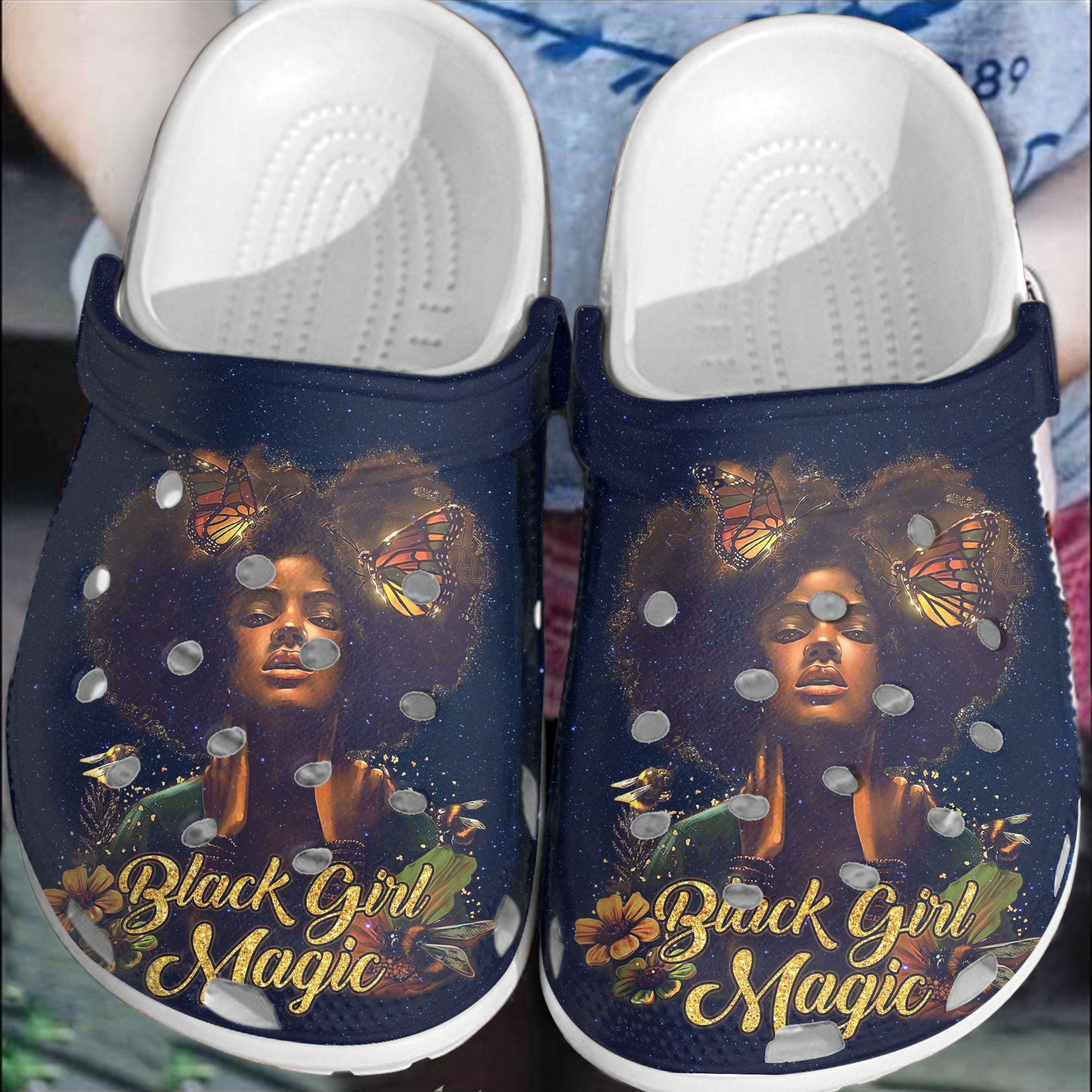 Footwearmerch Black Girl Magic Butterfly Lover Shoes - Black Pride Black Beauty Custom Shoe Birthday Gift For Women Girl