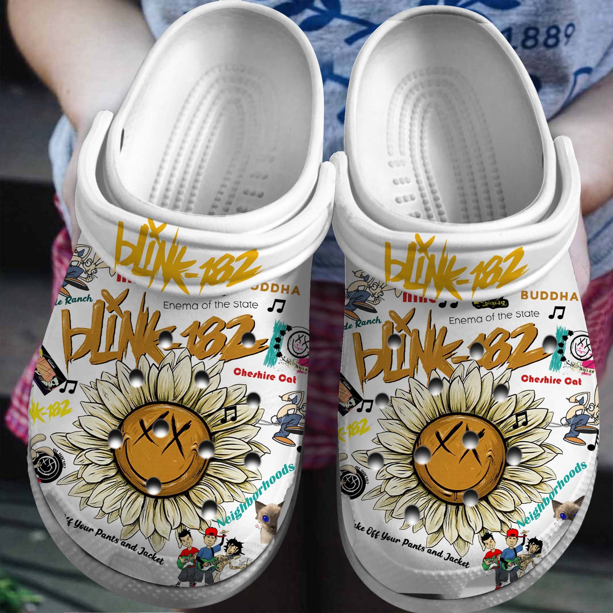 Footwearmerch Blink-182 Band Music Crocs Crocband Clogs Shoes Comfortable For Men Women and Kids