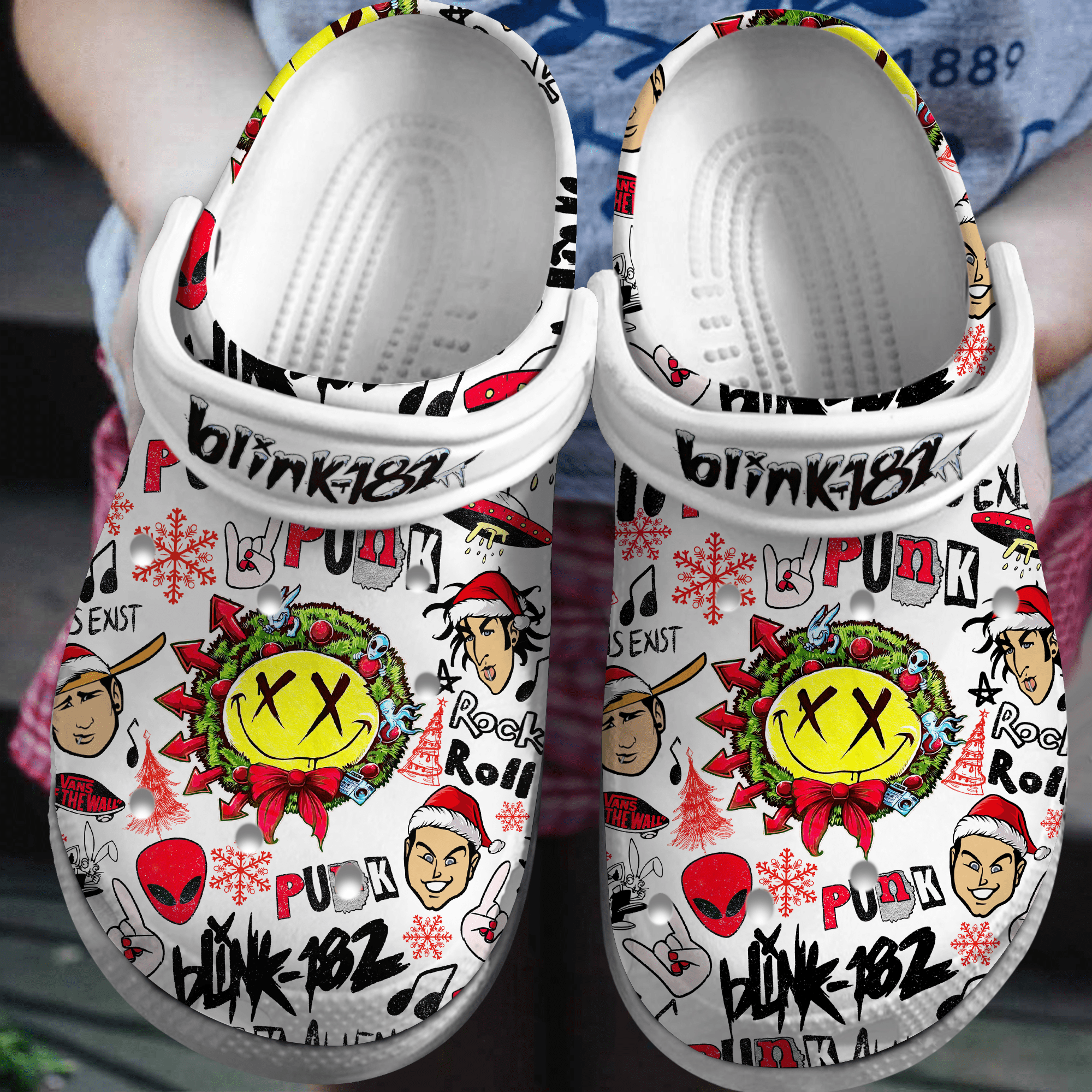 Footwearmerch Blink 182 Music Crocs Crocband Clogs Shoes Comfortable For Men Women and Kids