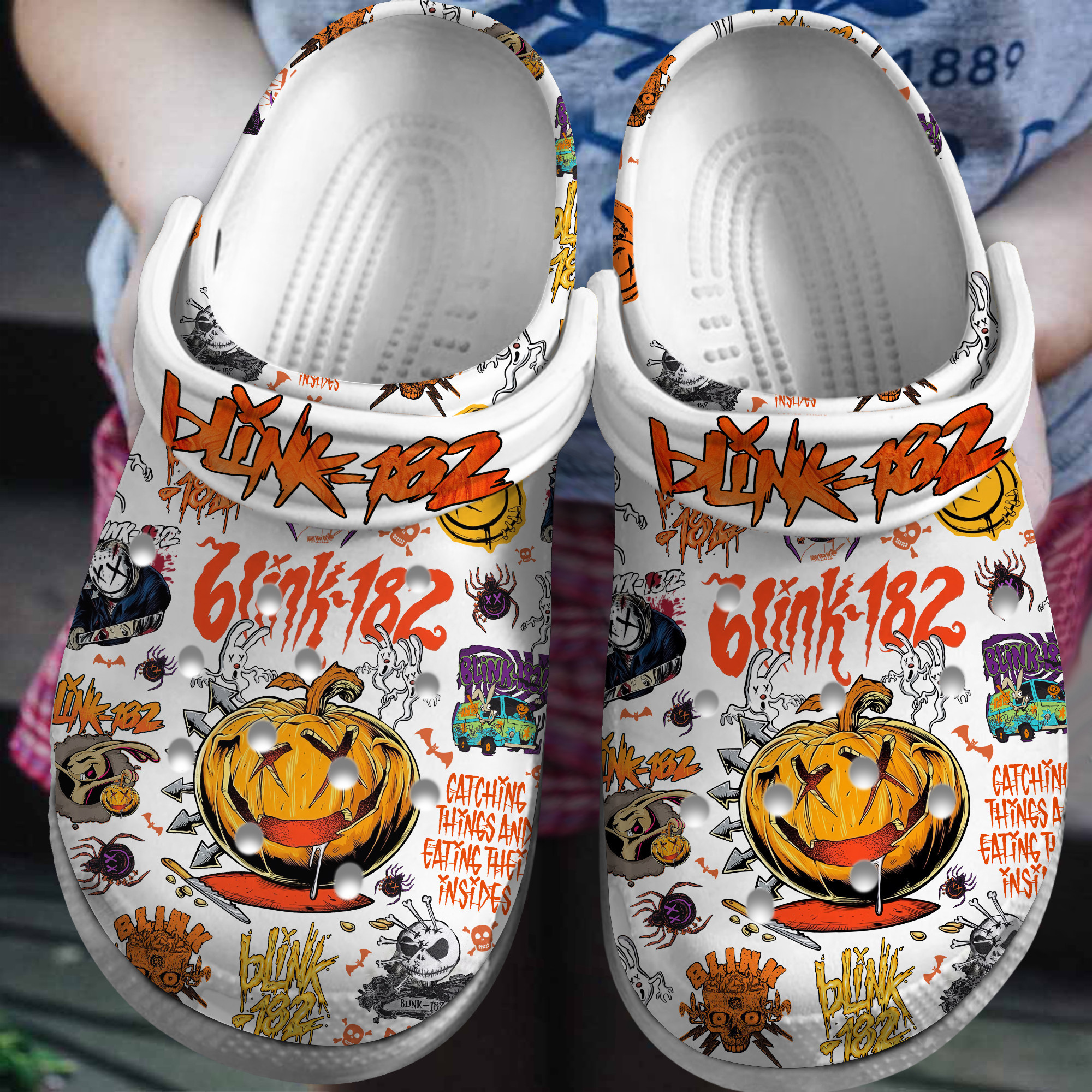 Footwearmerch Blink 182 Music Crocs Crocband Clogs Shoes Comfortable For Men Women and Kids
