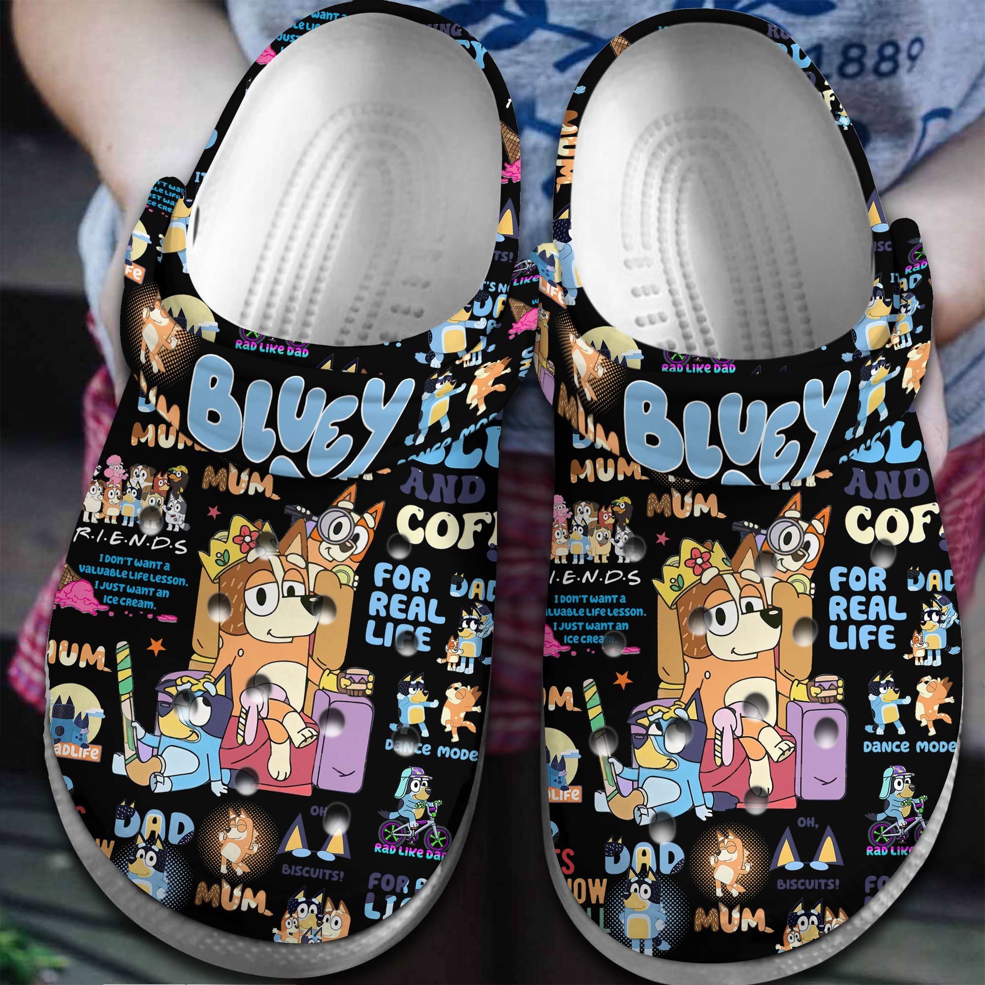Footwearmerch Bluey Cartoon Crocs Crocband Clogs Shoes Comfortable For Men Women and Kids
