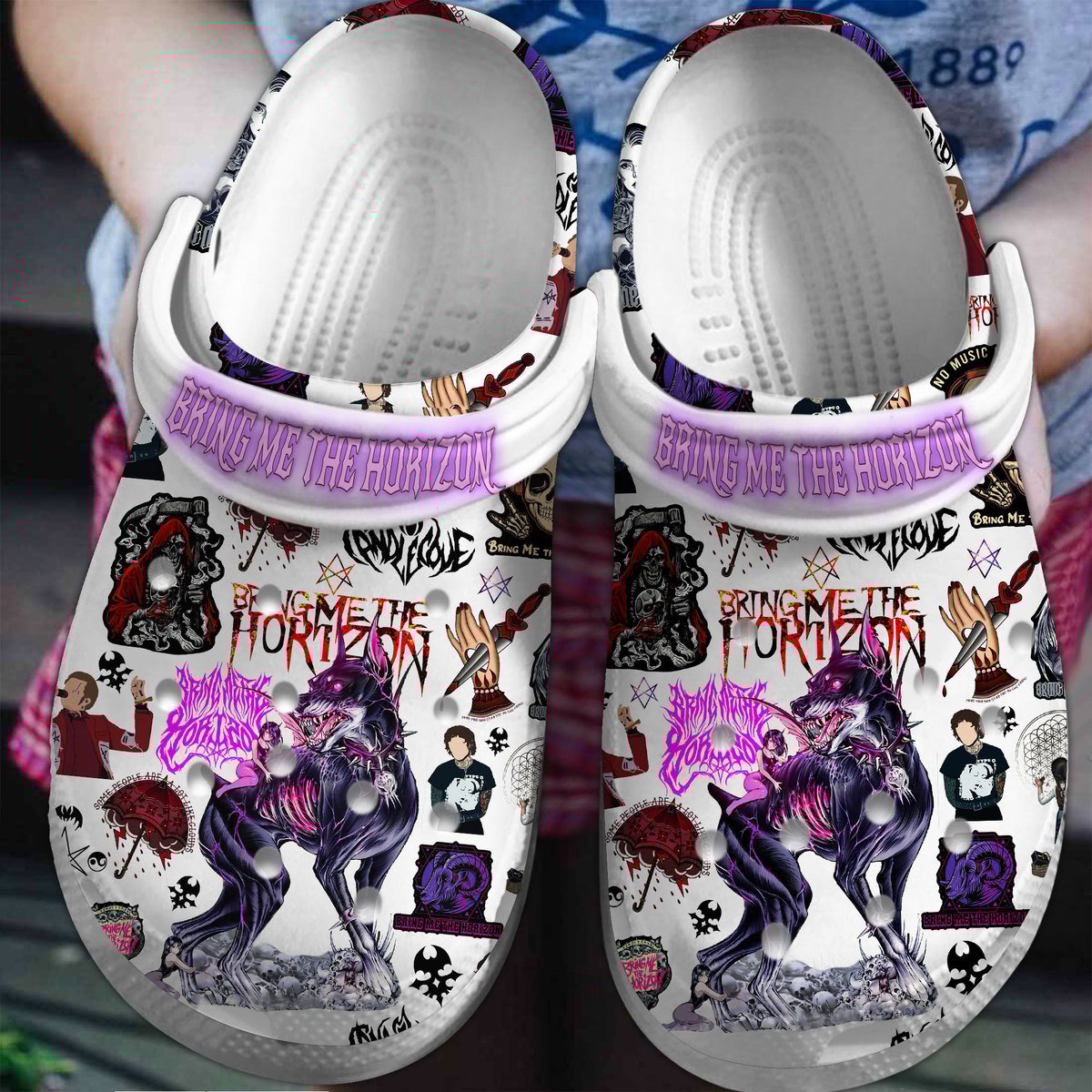 Footwearmerch Bring Me the Horizon Rock Band Music Crocs Crocband Shoes Clogs For Men Women and Kids