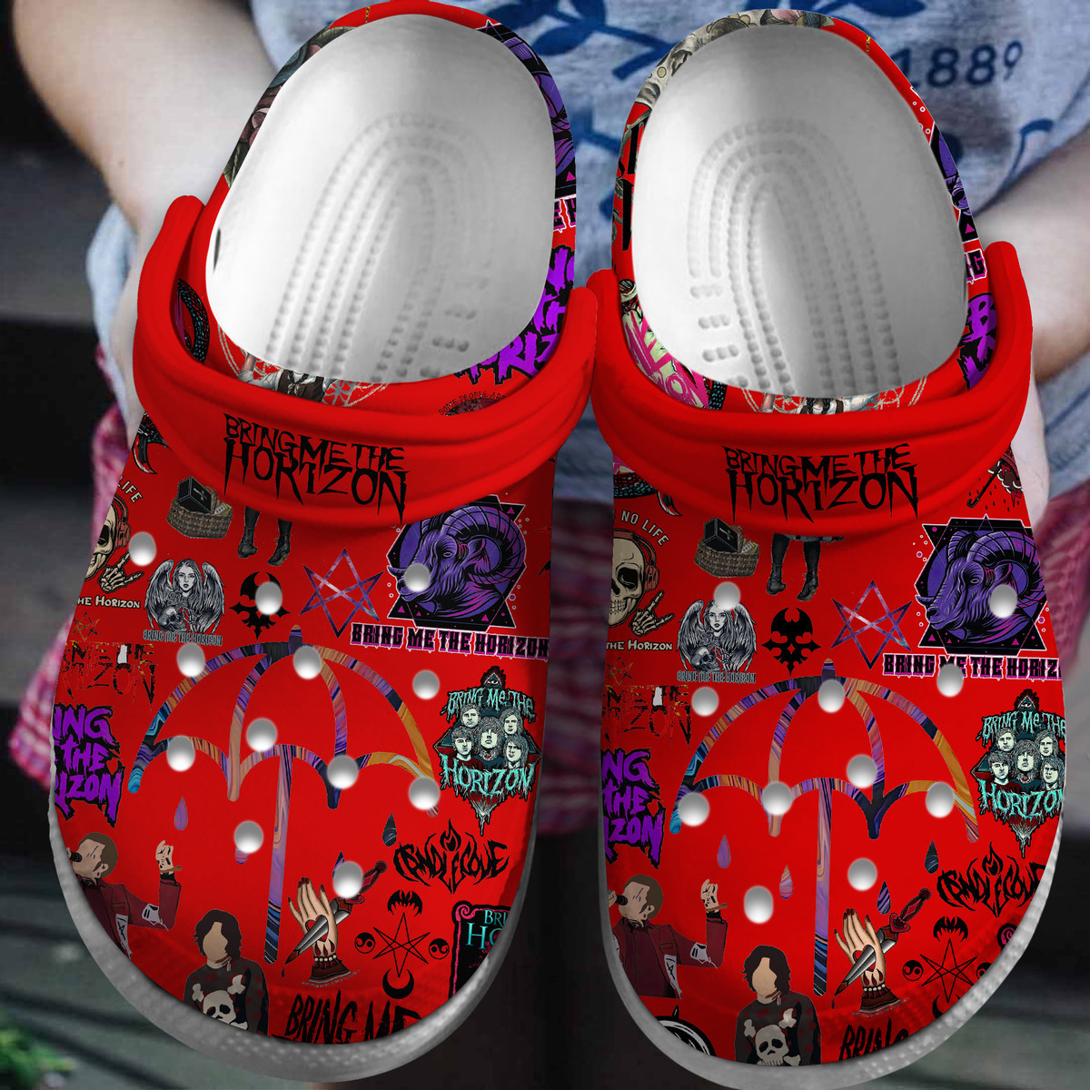 Footwearmerch Bring Me the Horizon Rock Band Music Crocs Crocband Clogs For Men Women and Kids