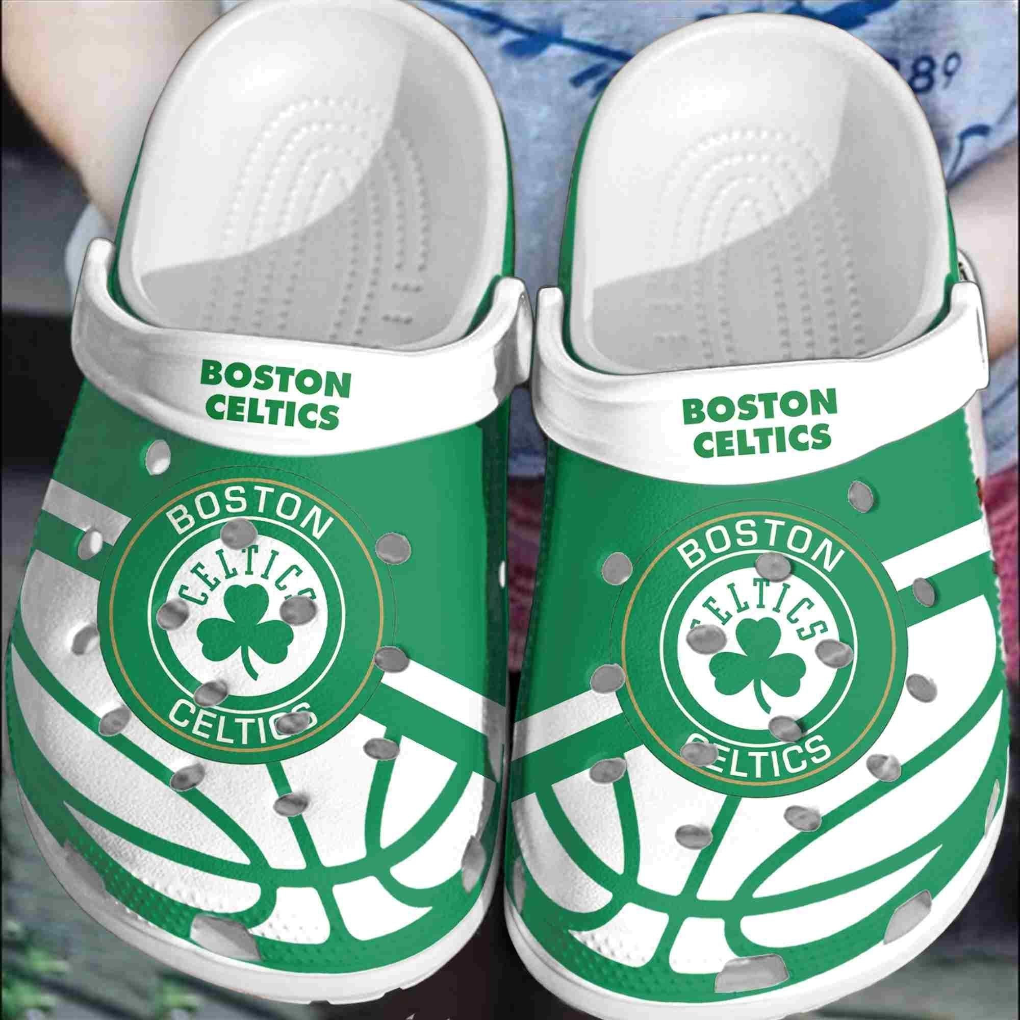 Footwearmerch Boston Celtics Basketball Club Crocs Clogs Comfortable Shoes Crocband For Men Women