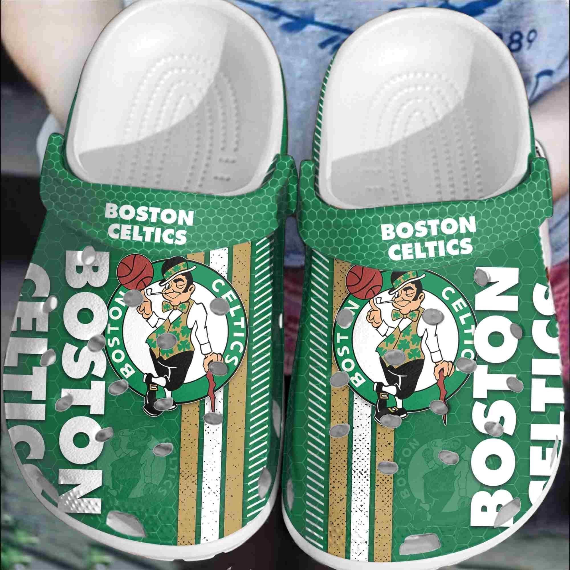 Footwearmerch Boston Celtics Basketball Club Crocs Shoes Crocband Comfortable Clogs For Men Women