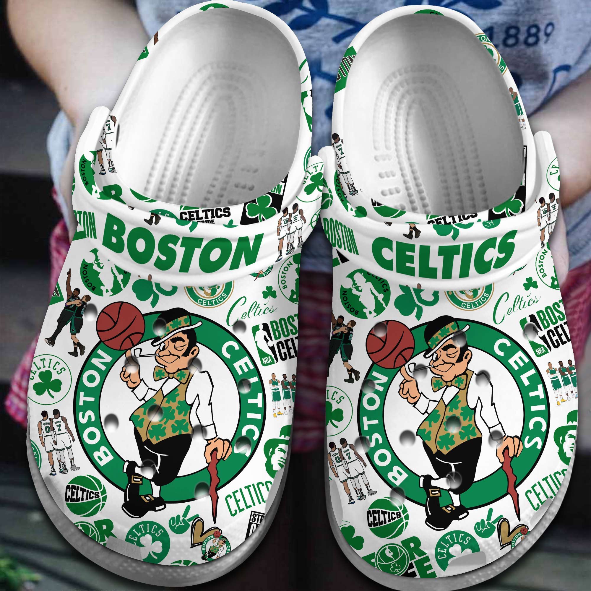 Footwearmerch Boston Celtics NBA Sport Crocs Crocband Clogs Shoes Comfortable For Men Women and Kids