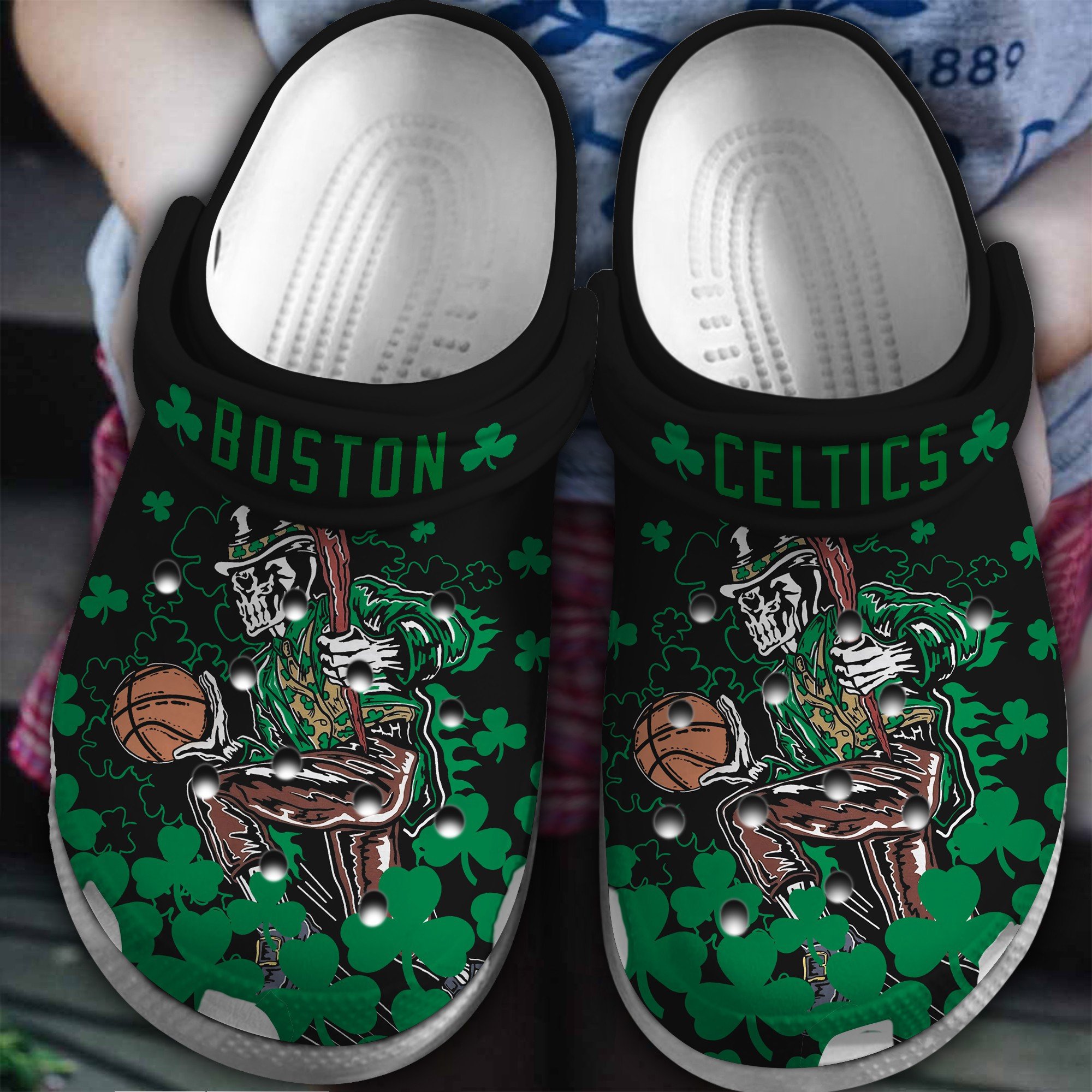 Footwearmerch Boston Celtics NBA Sport Crocs Crocband Clogs Shoes Comfortable For Men Women and Kids