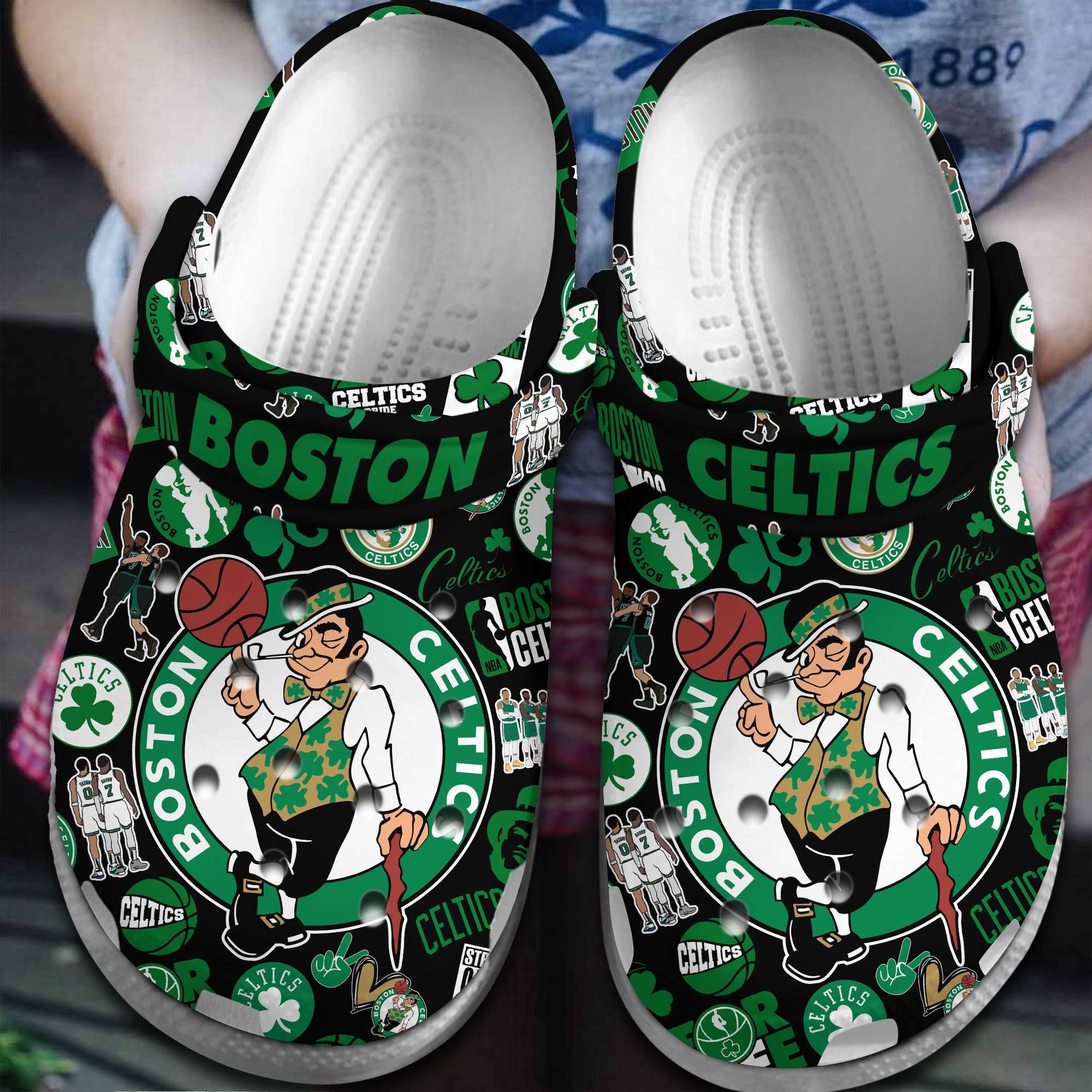 Footwearmerch Boston Celtics NBA Sport Crocs Crocband Clogs Shoes Comfortable For Men Women and Kids