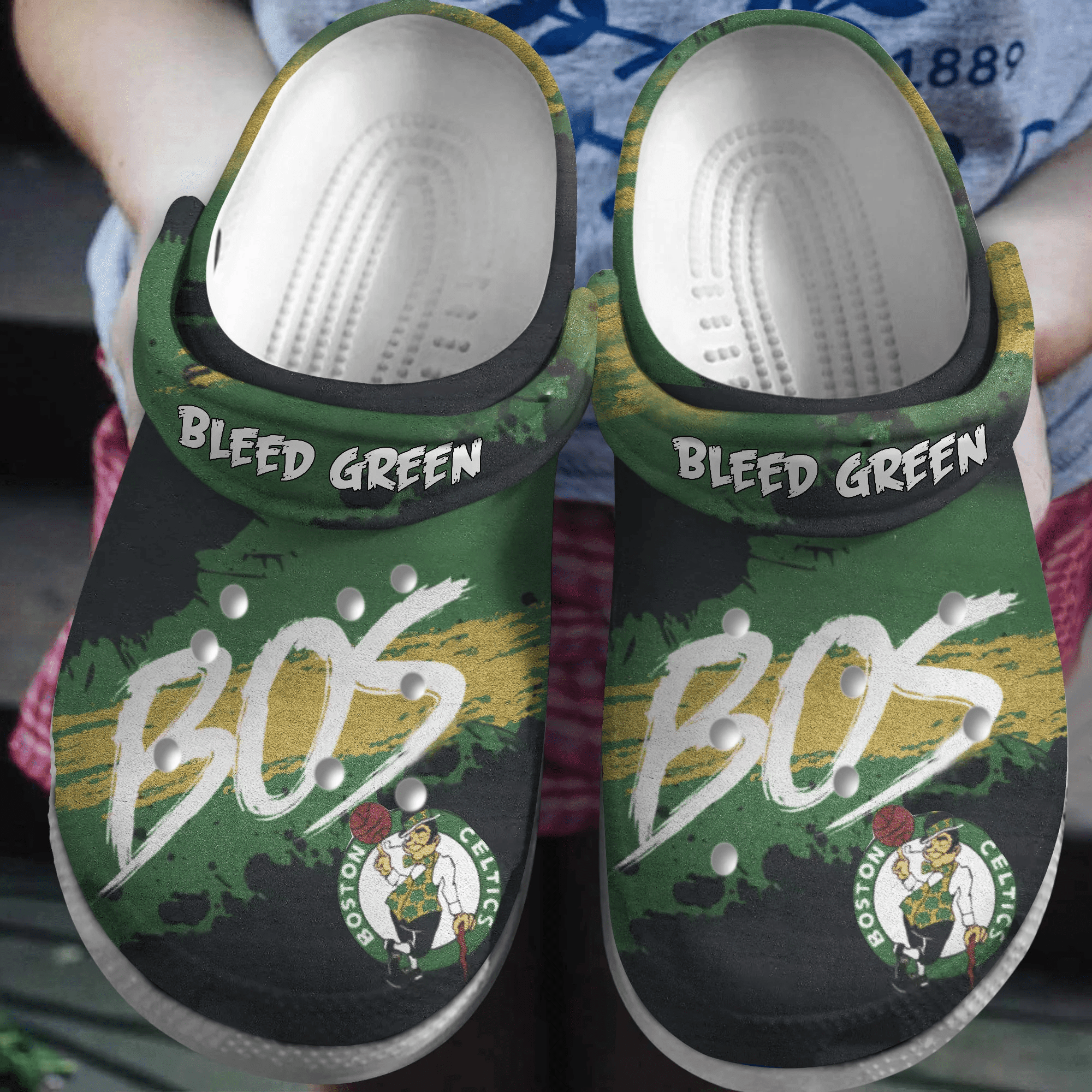 Footwearmerch Boston Celtics NBA Sport Crocs Crocband Clogs Shoes Comfortable For Men Women and Kids