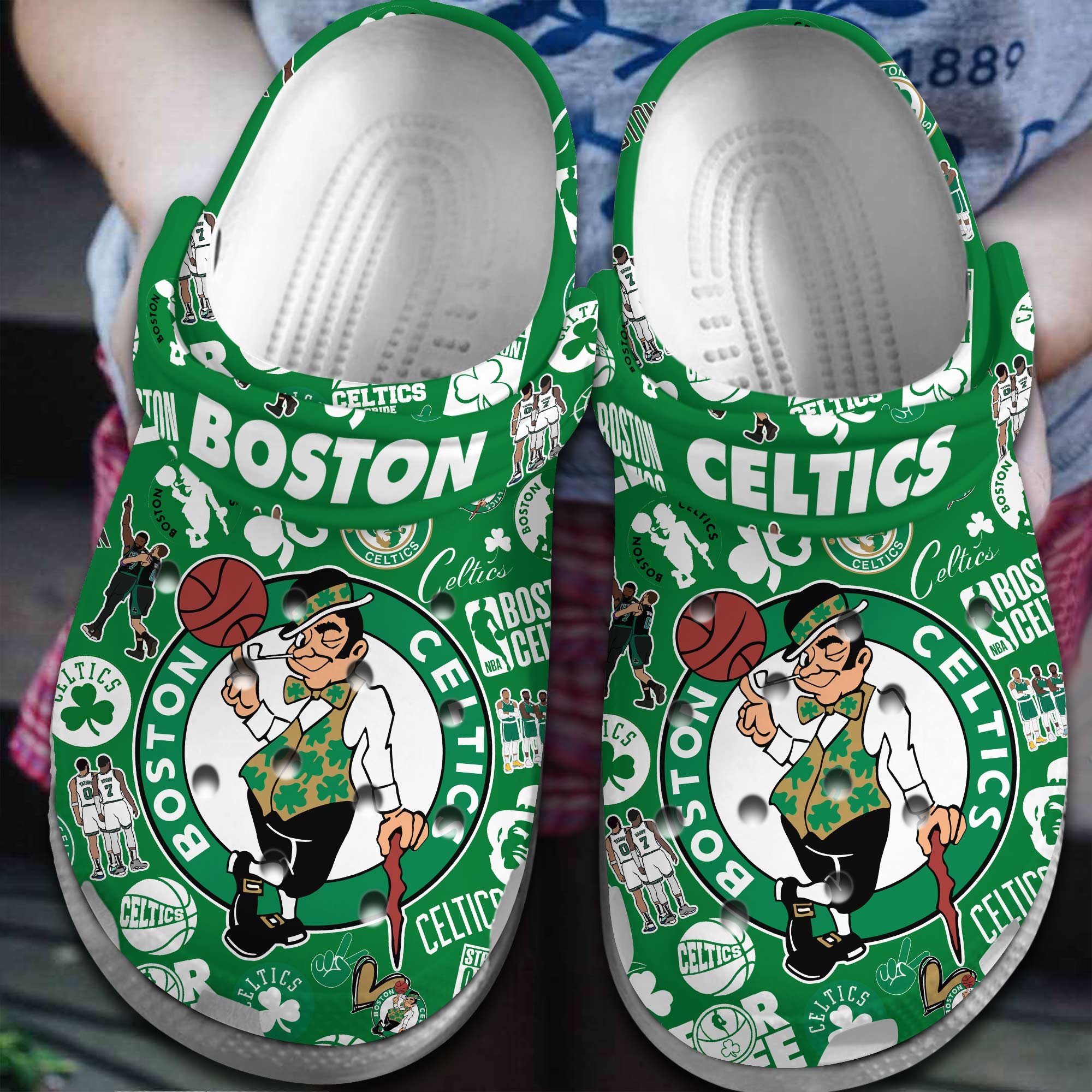 Footwearmerch Boston Celtics NBA Sport Crocs Crocband Clogs Shoes Comfortable For Men Women and Kids