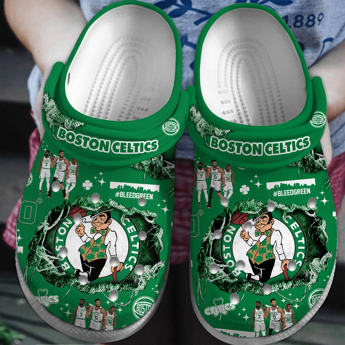 Footwearmerch Boston Celtics NBA Sport Crocs Crocband Clogs Shoes Comfortable For Men Women and Kids