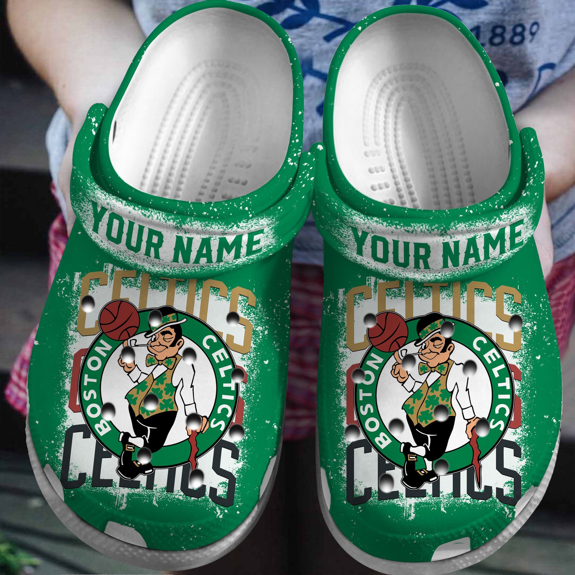 Footwearmerch Boston Celtics NBA Sport Crocs Crocband Clogs Shoes Comfortable For Men Women and Kids