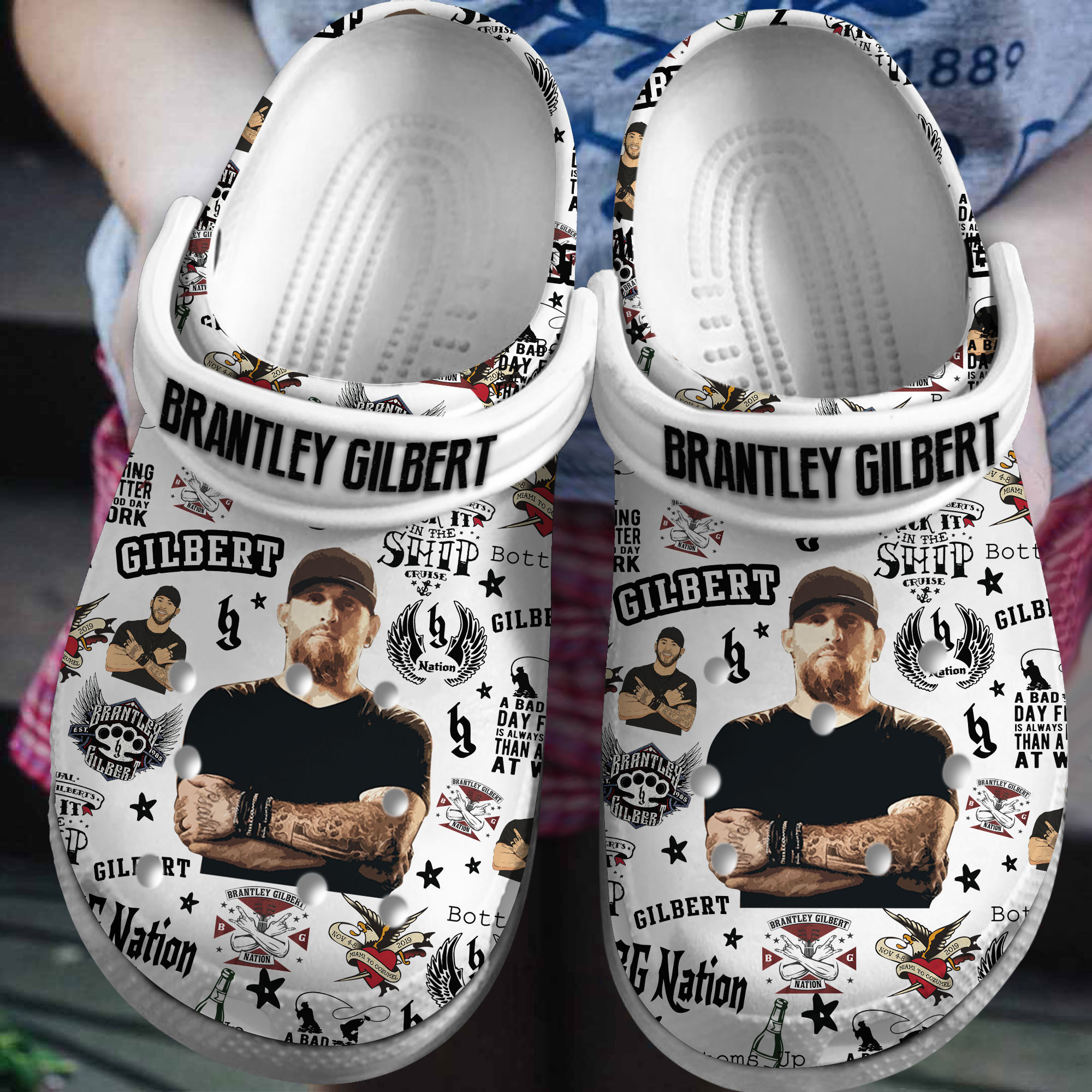 Footwearmerch Brantley Gilbert Music Crocs Crocband Clogs Shoes Comfortable For Men Women and Kids