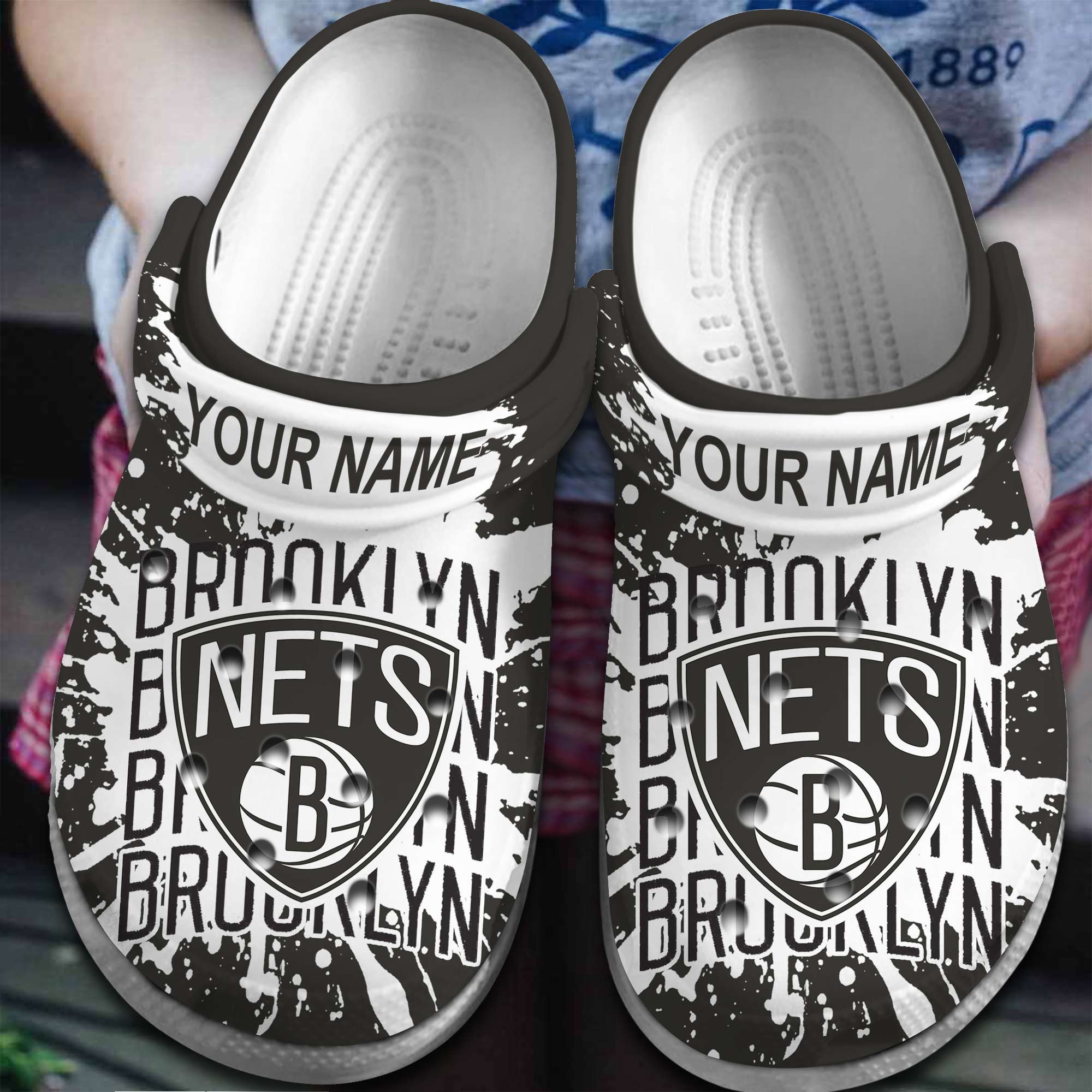 Footwearmerch Brooklyn Nets NBA Basketball Sport Crocs Crocband Clogs Shoes Comfortable For Men Women and Kids
