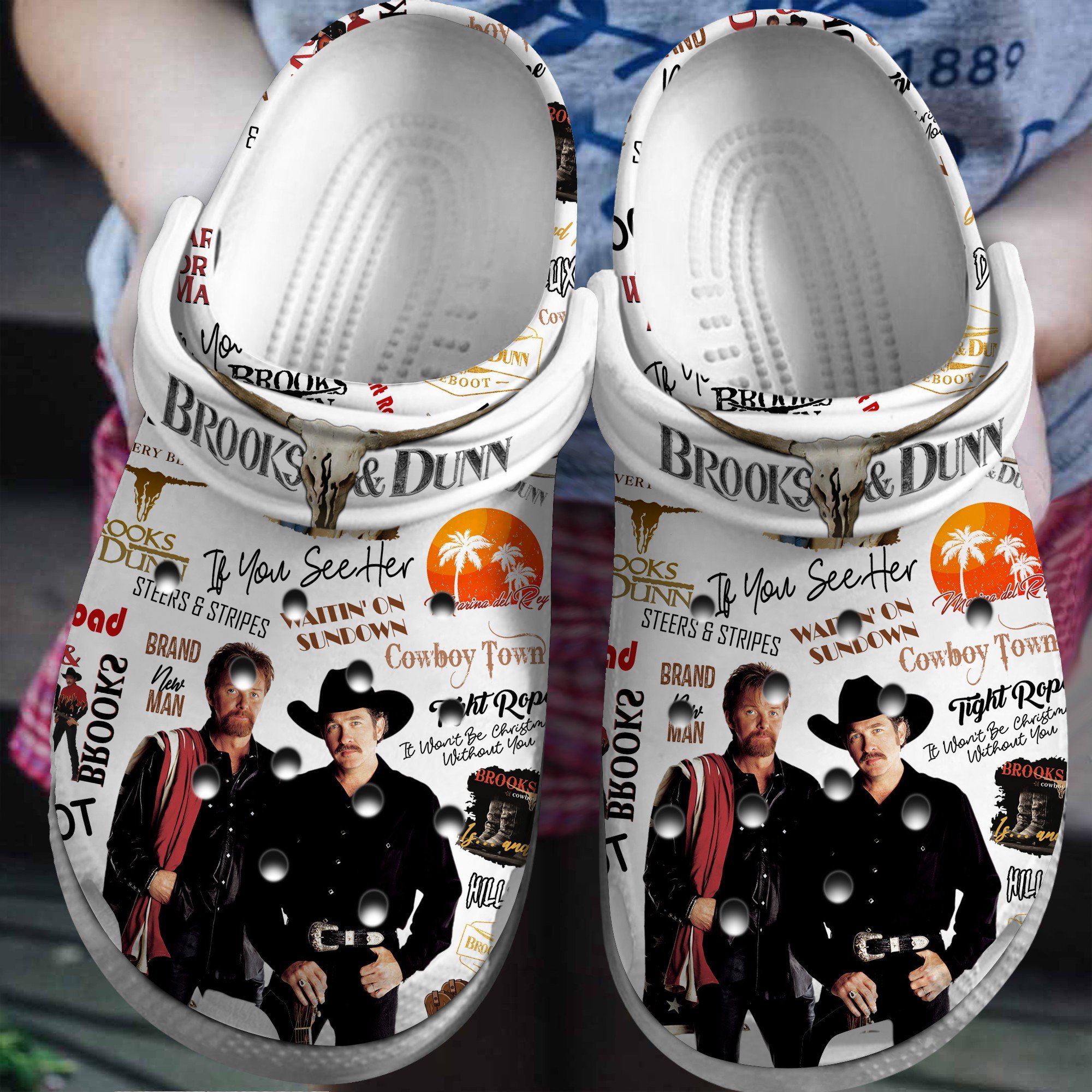 Footwearmerch Brooks and Dunn Music Crocs Crocband Clogs Shoes Comfortable For Men Women and Kids