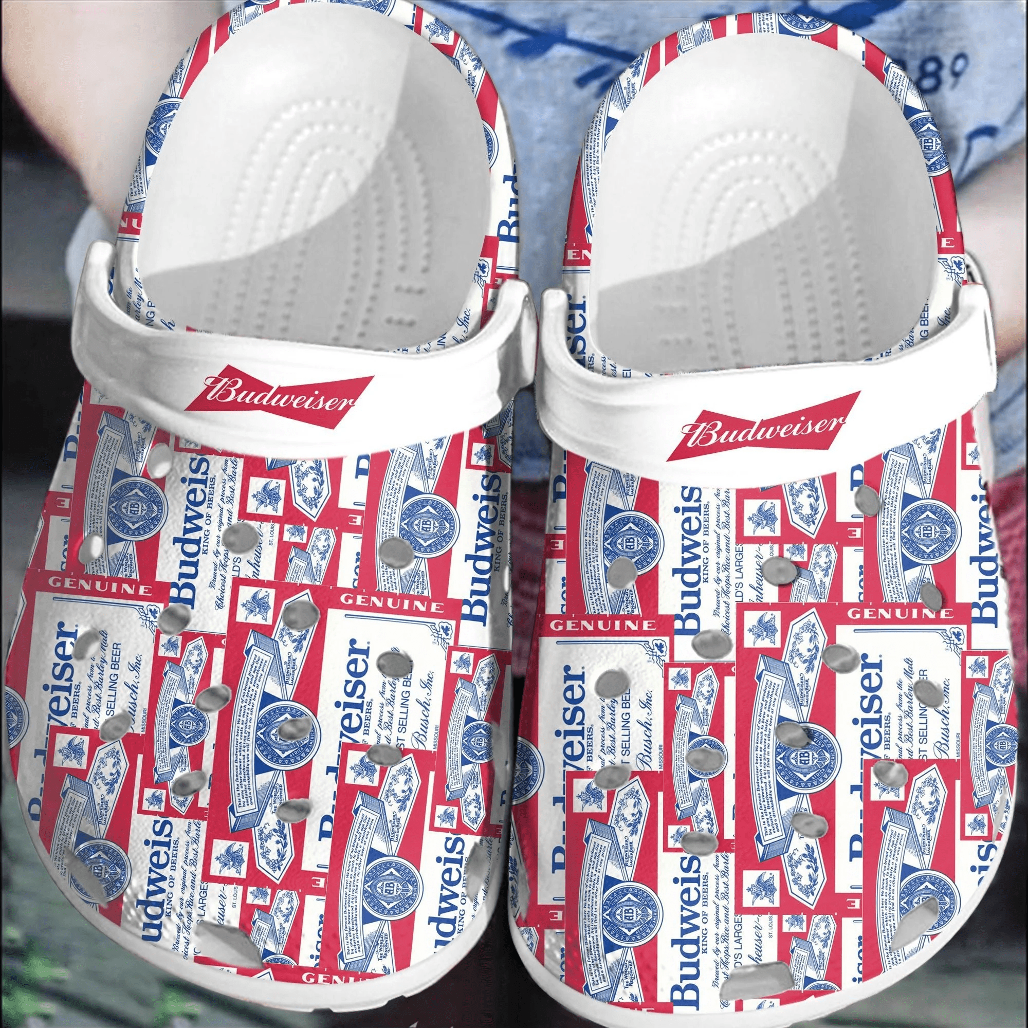 Footwearmerch Budweiser Beer Crocs Clogs Crocband Shoes Comfortable For Men Women