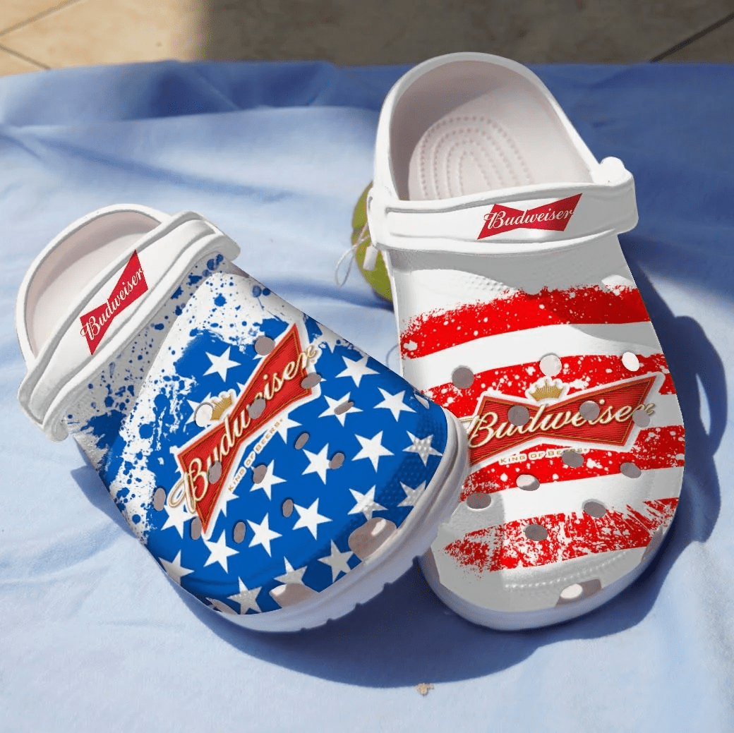 Footwearmerch Budweiser Beer Crocs Shoes Comfortable Crocband Clogs For Men Women