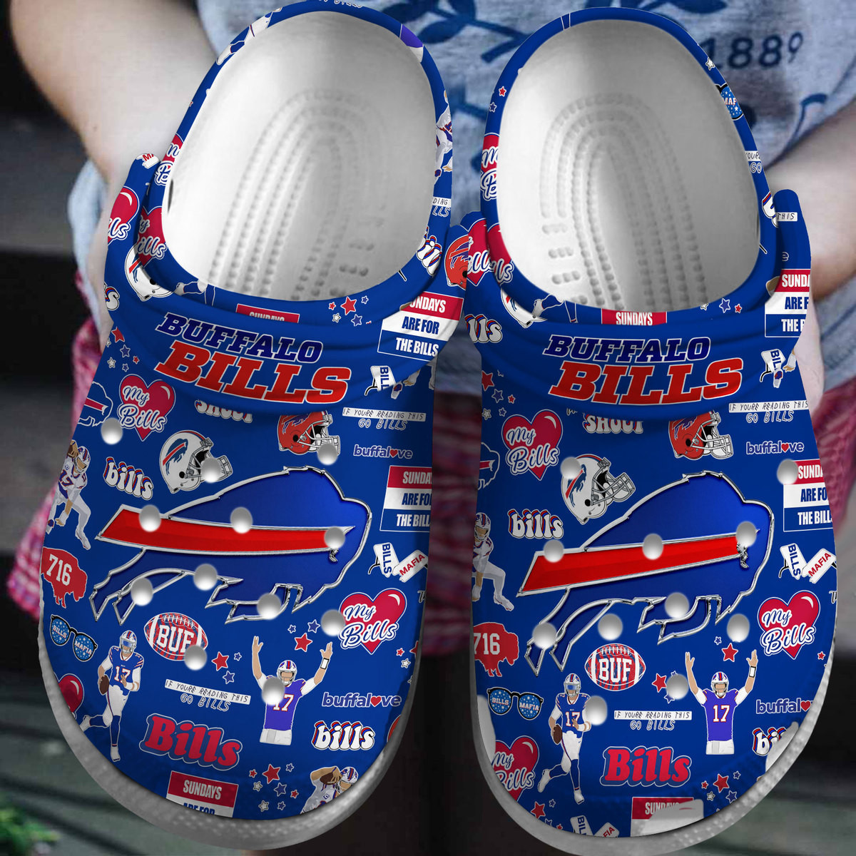 Footwearmerch Buffalo Bills NFL Sport Crocs Crocband Clogs Shoes Comfortable For Men Women and Kids