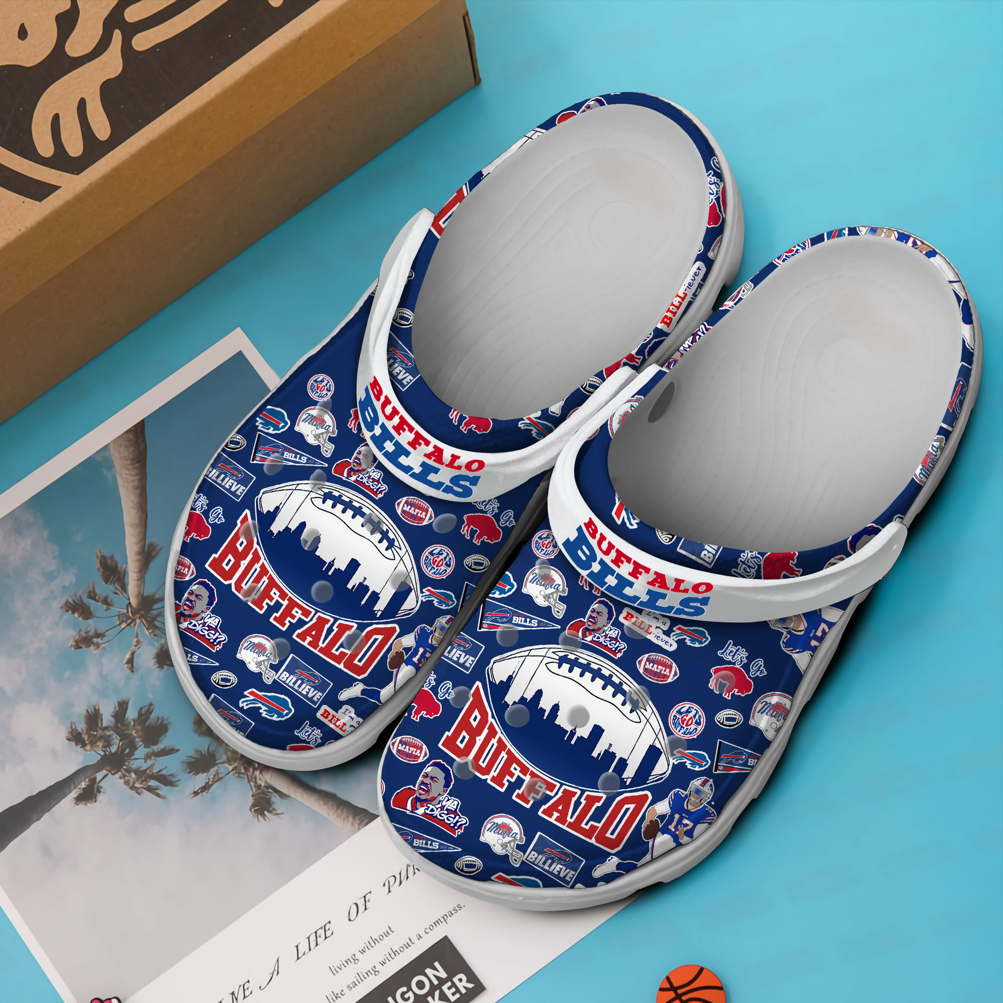 Footwearmerch Buffalo Bills NFL Sport Crocs Crocband Clogs Shoes Comfortable For Men Women and Kids